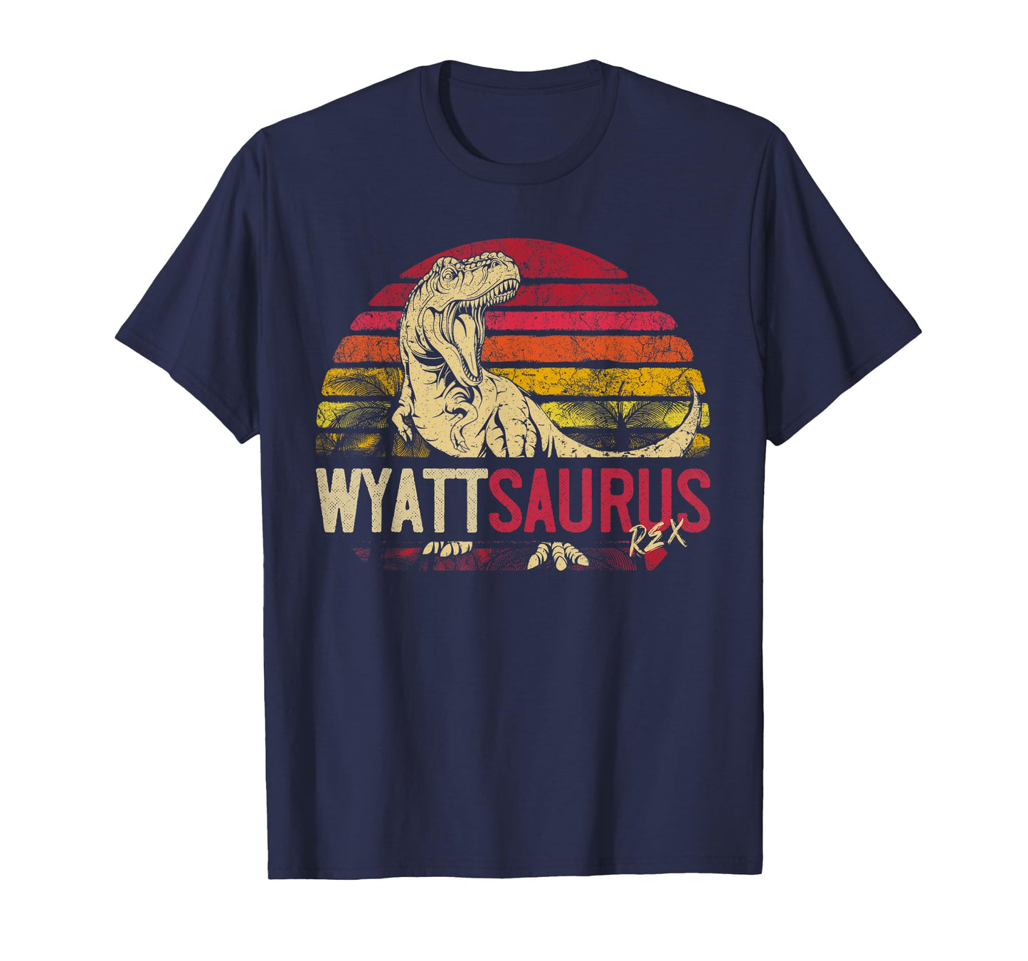 Wyatt Saurus Funny Personalized Dinosaur T Rex Name Boy Gift T-Shirt