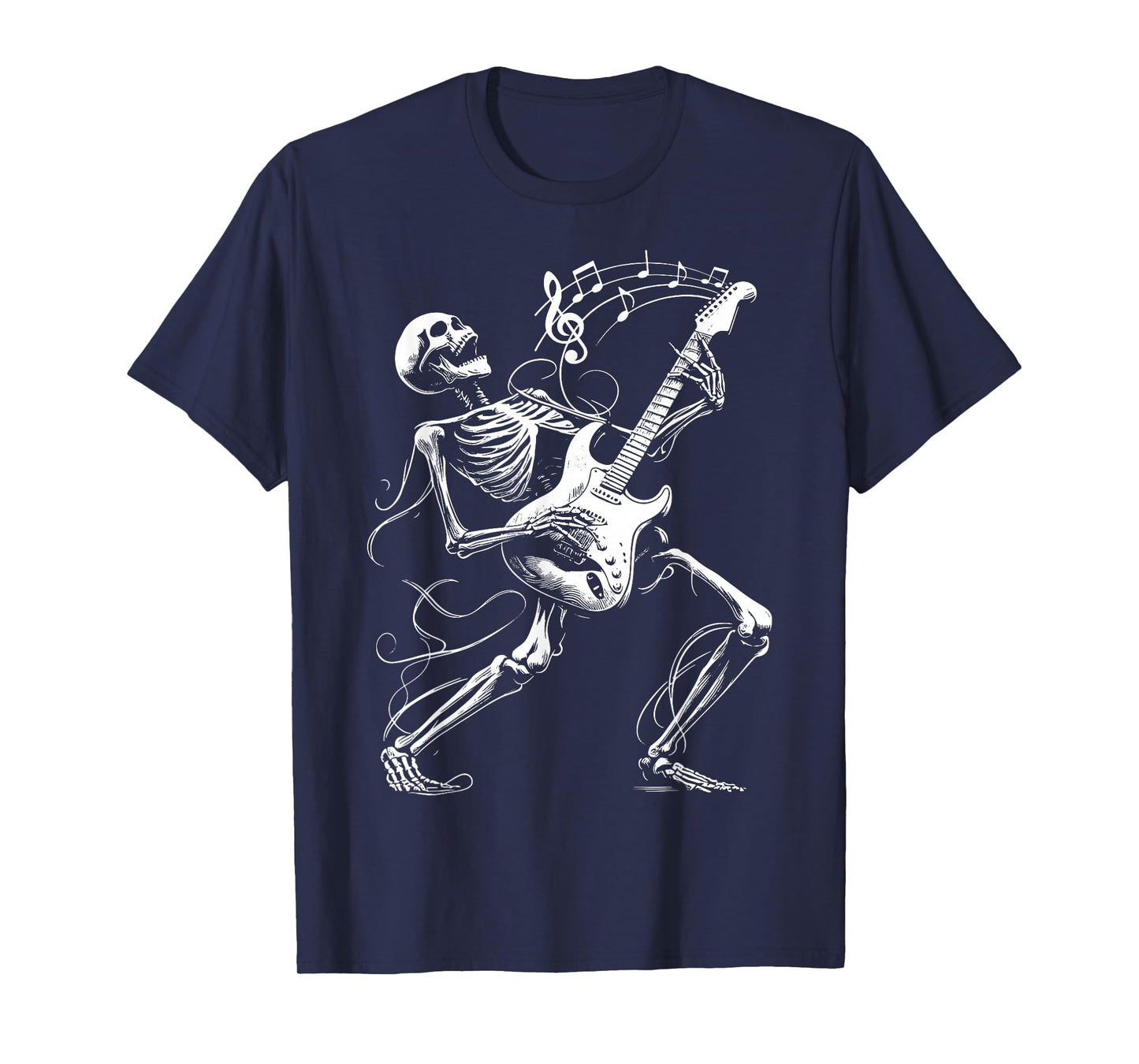 Skeleton Playing Guitar Music Gifts For Men Women Rock Band T-Shirt