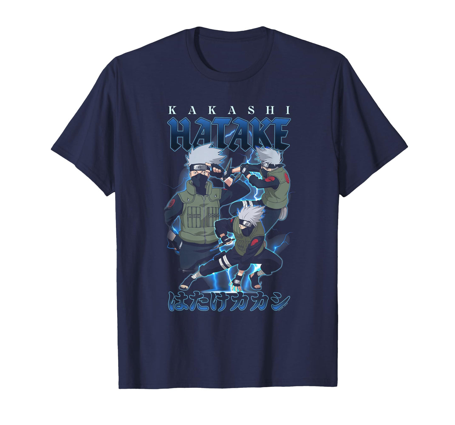 Naruto Shippuden Retro Kakashi Lightning Poses Anime T-Shirt