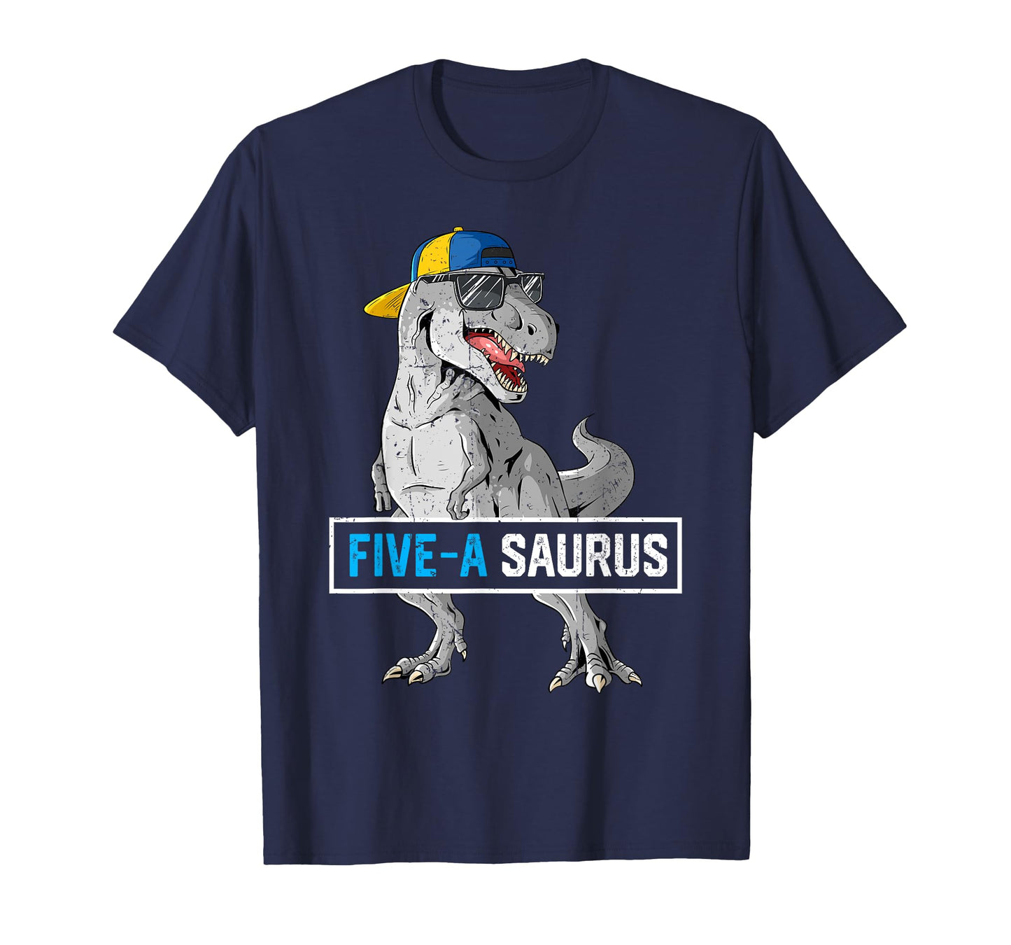 5 Years Old Dinosaur 5th Birthday T Rex Dino Five Saurus T-Shirt