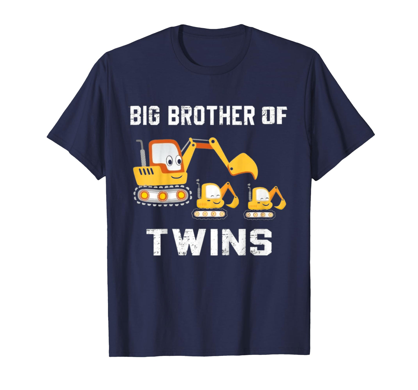 Kids Big brother Of Twins 2026 Construction Excavator Toddlers T-Shirt