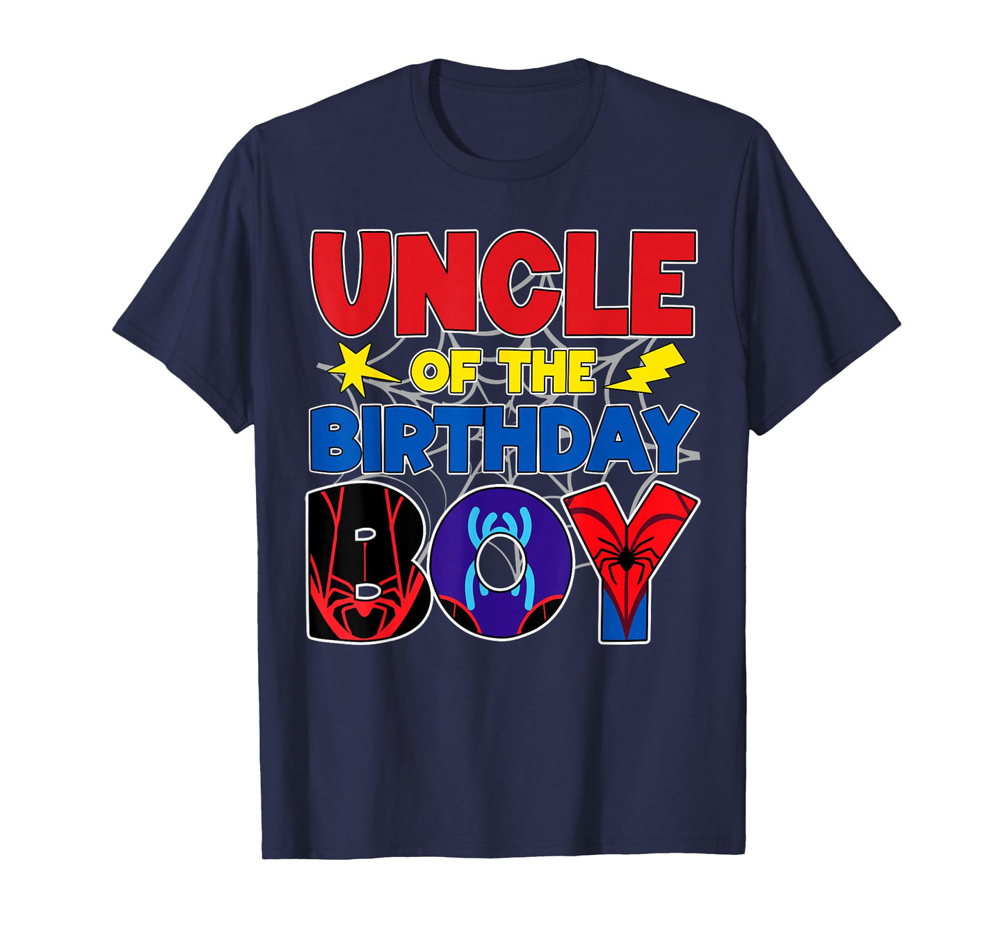 Uncle Of The Birthday Boy Matching Spider Family Birthday T-Shirt