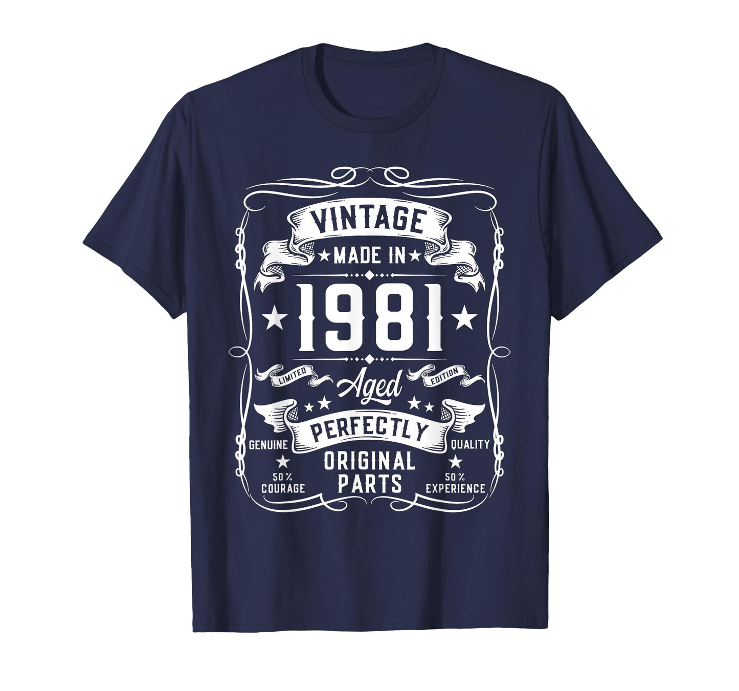 Vintage 1981 44 Years Old Gifts for Men 44yr 44th Birthday T-Shirt