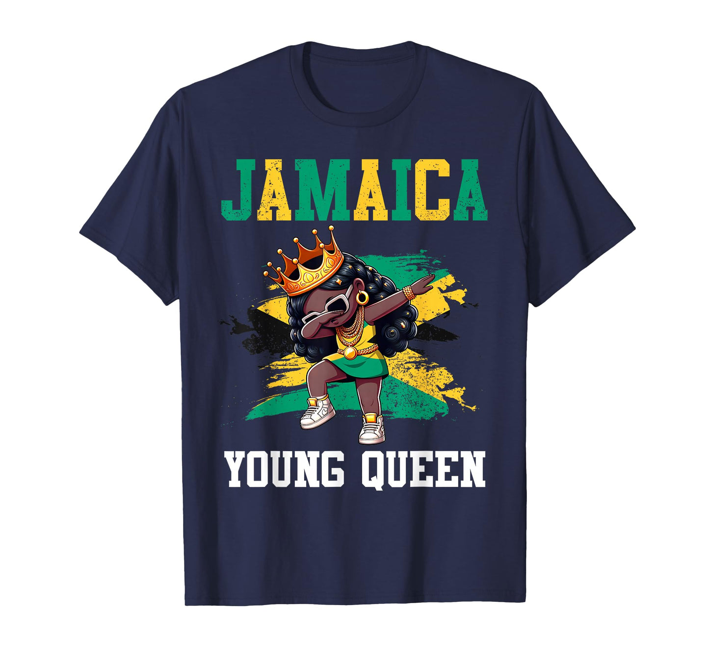 Jamaica Young Queen Jamaican Girl Proud Jamaican Flag T-Shirt