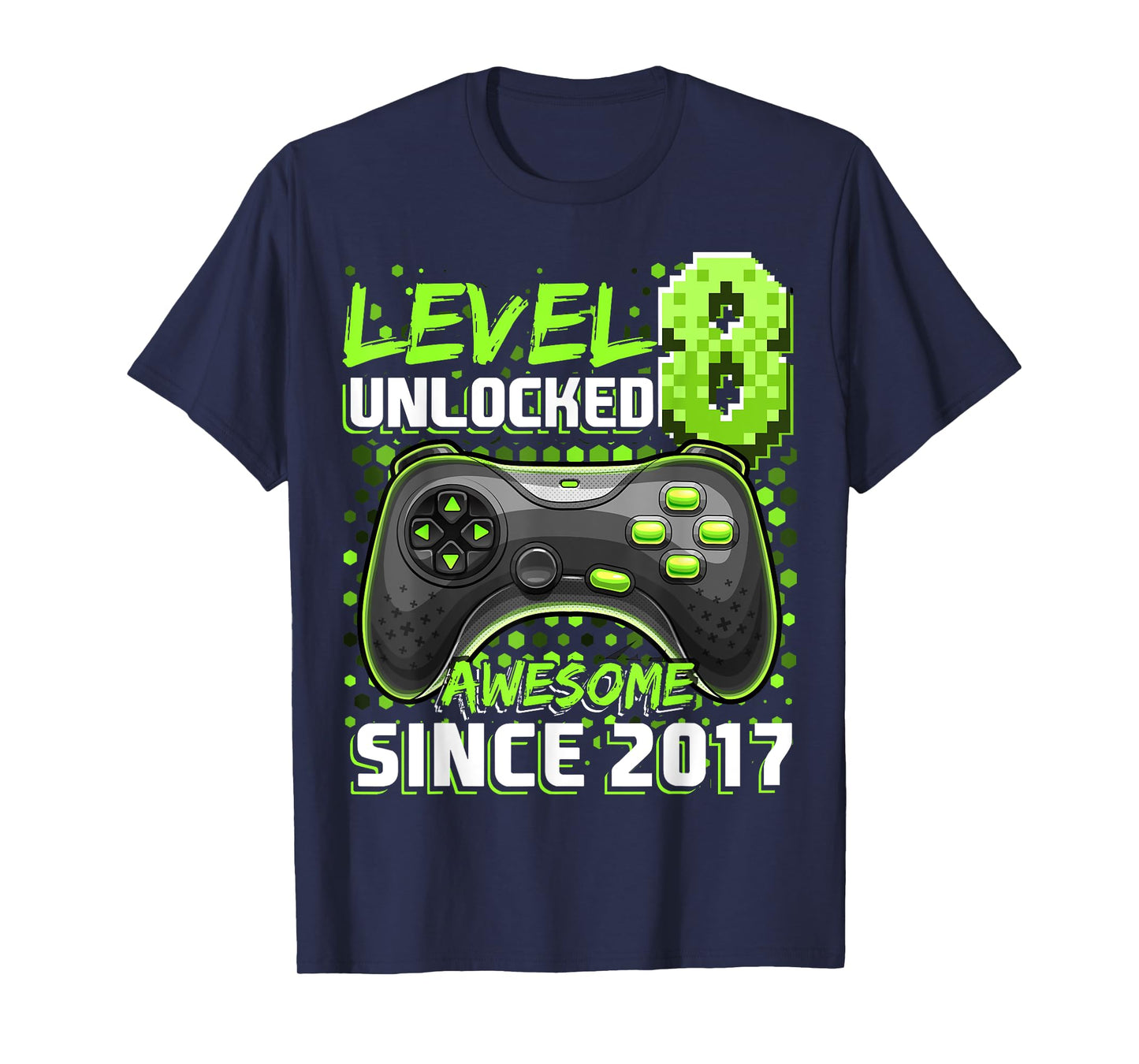 8th Birthday Boy Level 8 Gamer 8 Year Video Game Party T-Shirt