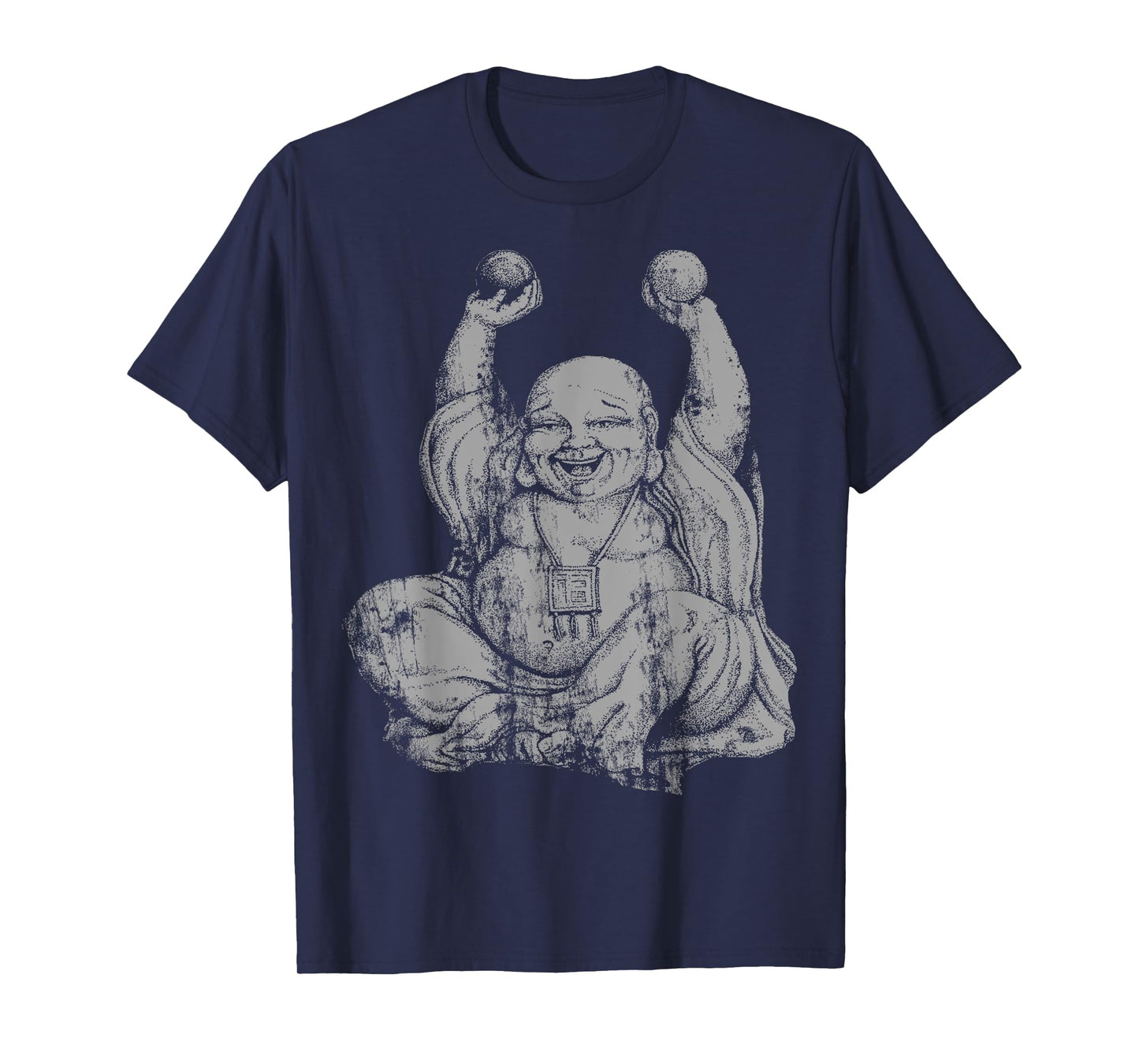 Silver Laughing Buddha Yoga T-Shirt