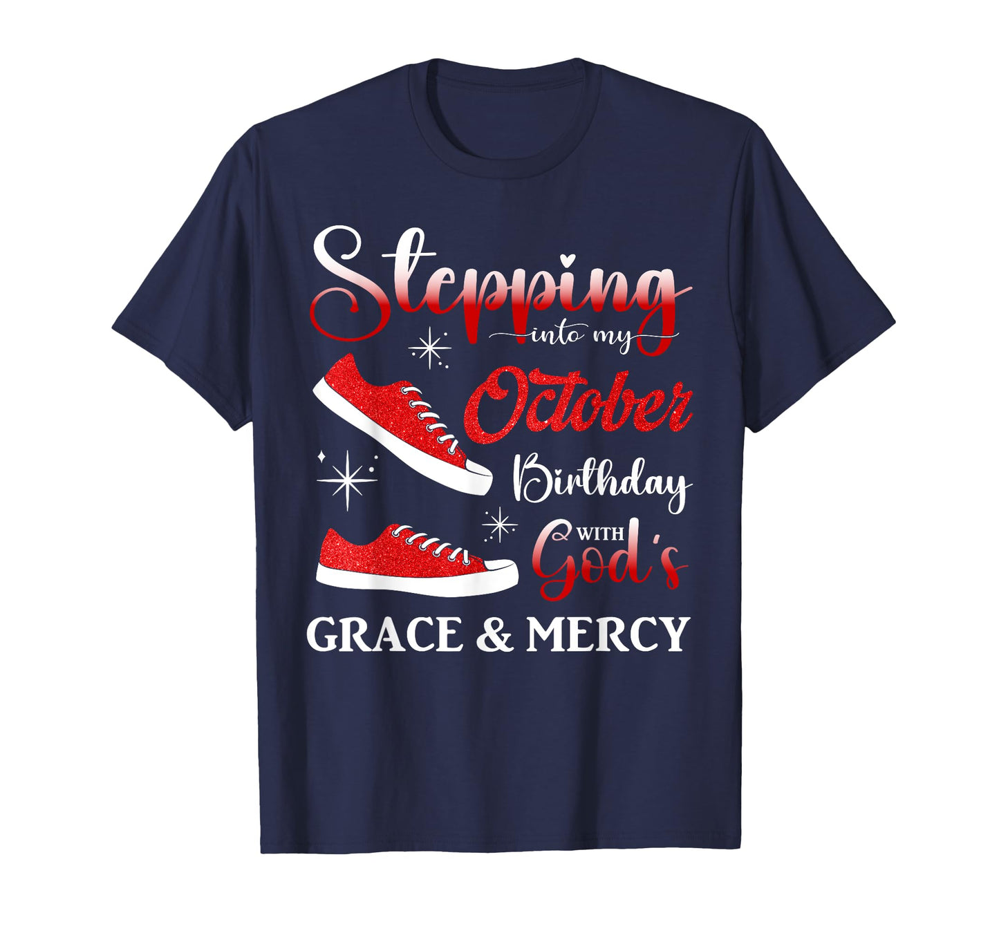 Stepping into My October Birthday Men Women Kids October BD T-Shirt