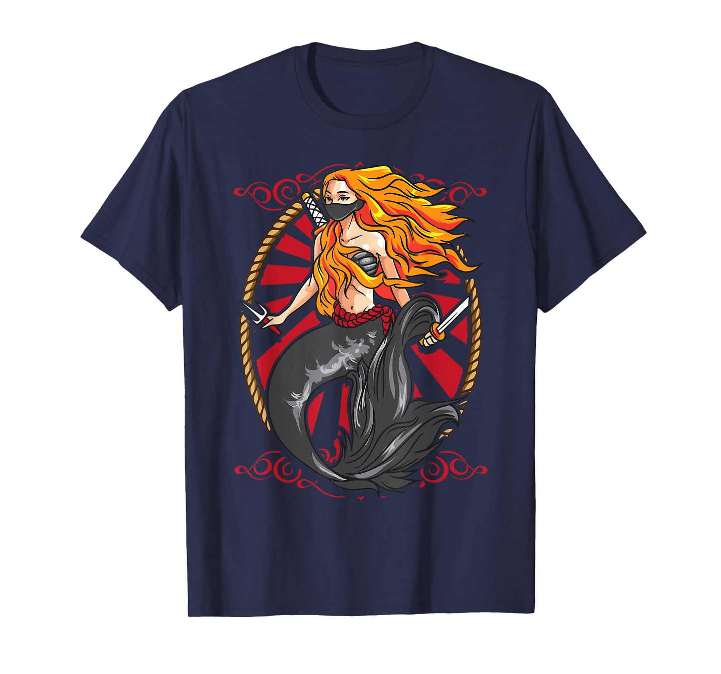Ninja Mermaid | Cool Shinobi Mercenary Warrior Graphic Gift T-Shirt