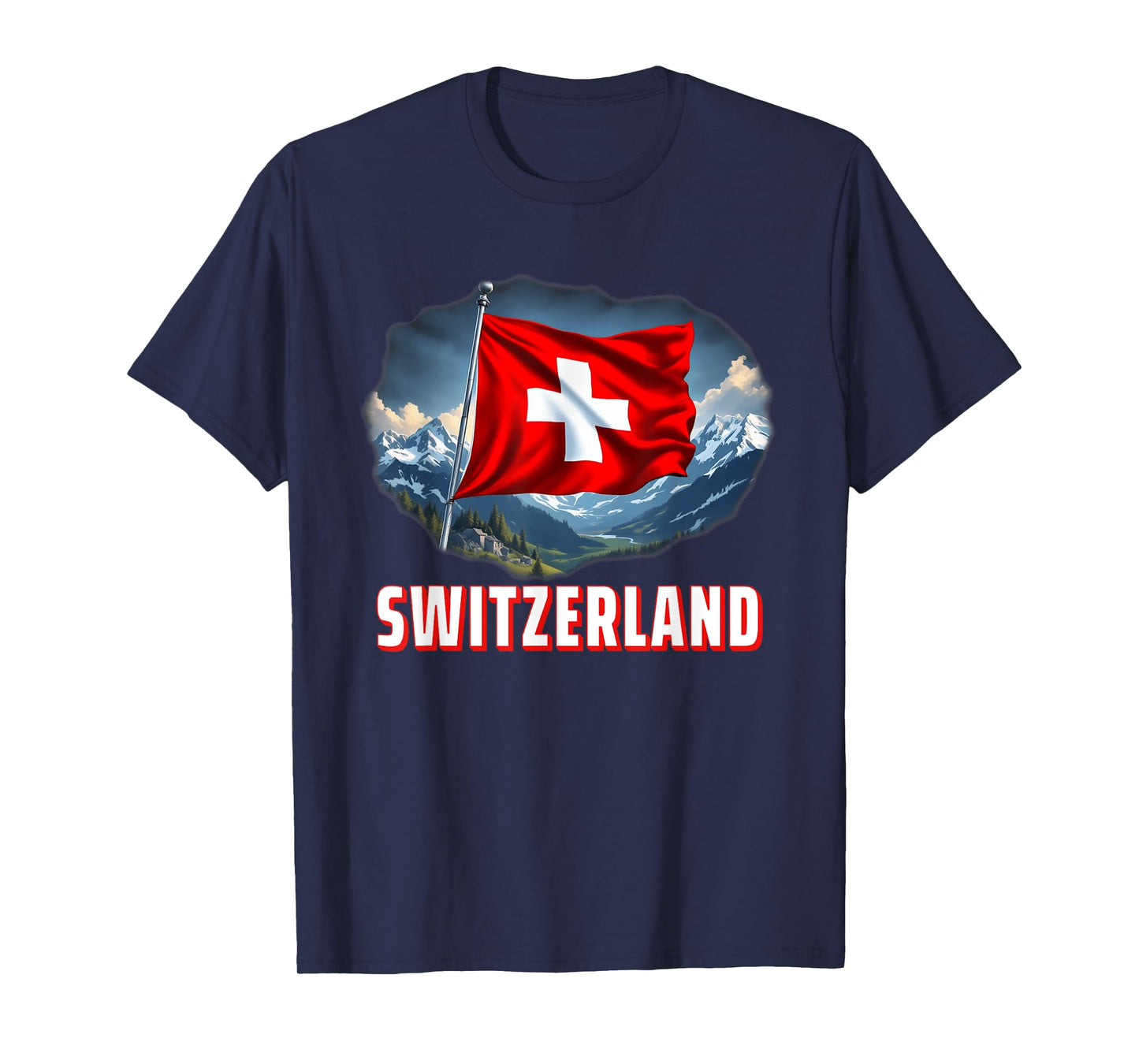 Swiss Flag Of Switzerland Patriotic Men Women Kids T-Shirt