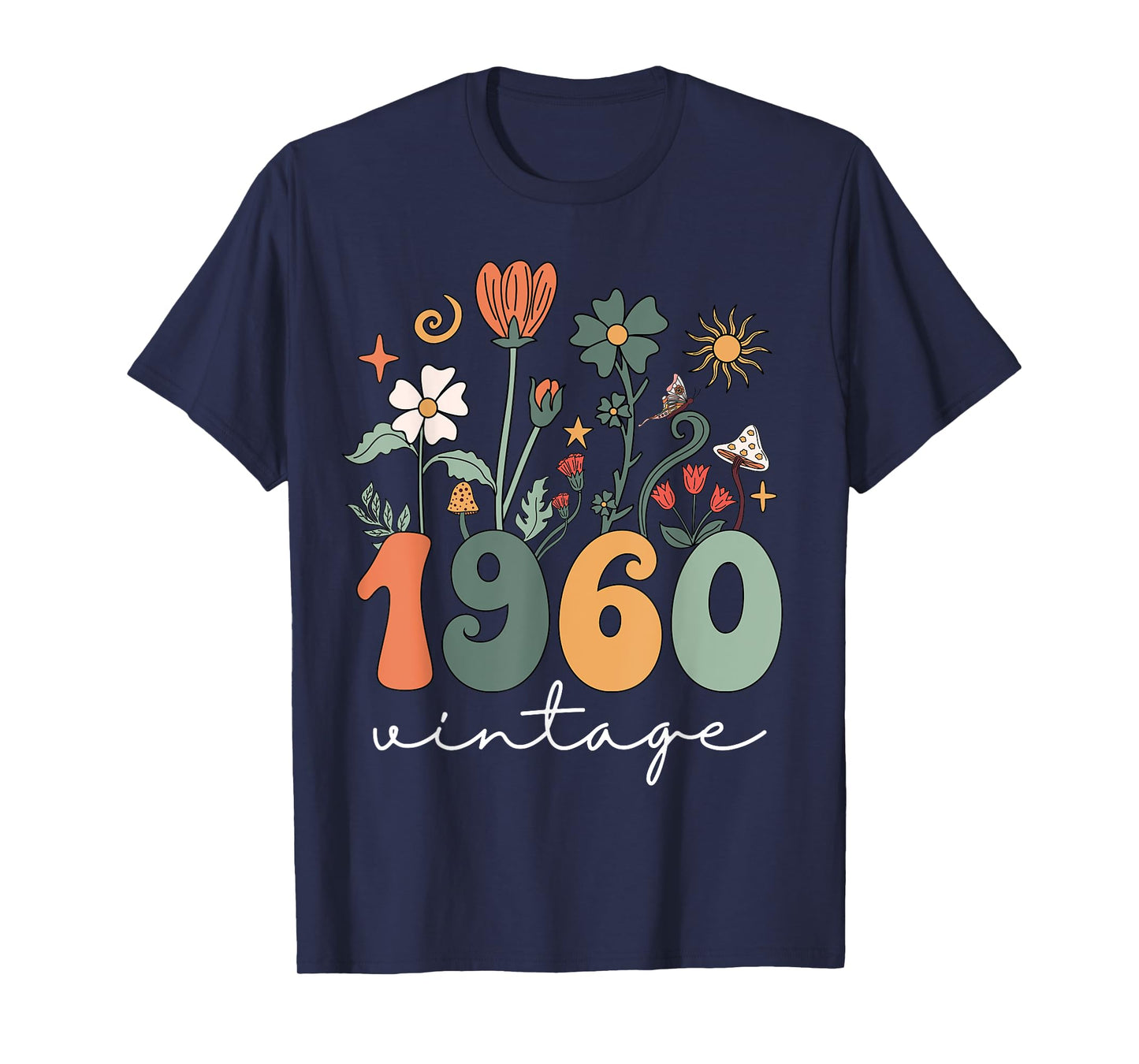 Vintage 1960 Wildflower Floral 65th Birthday Women Girls T-Shirt