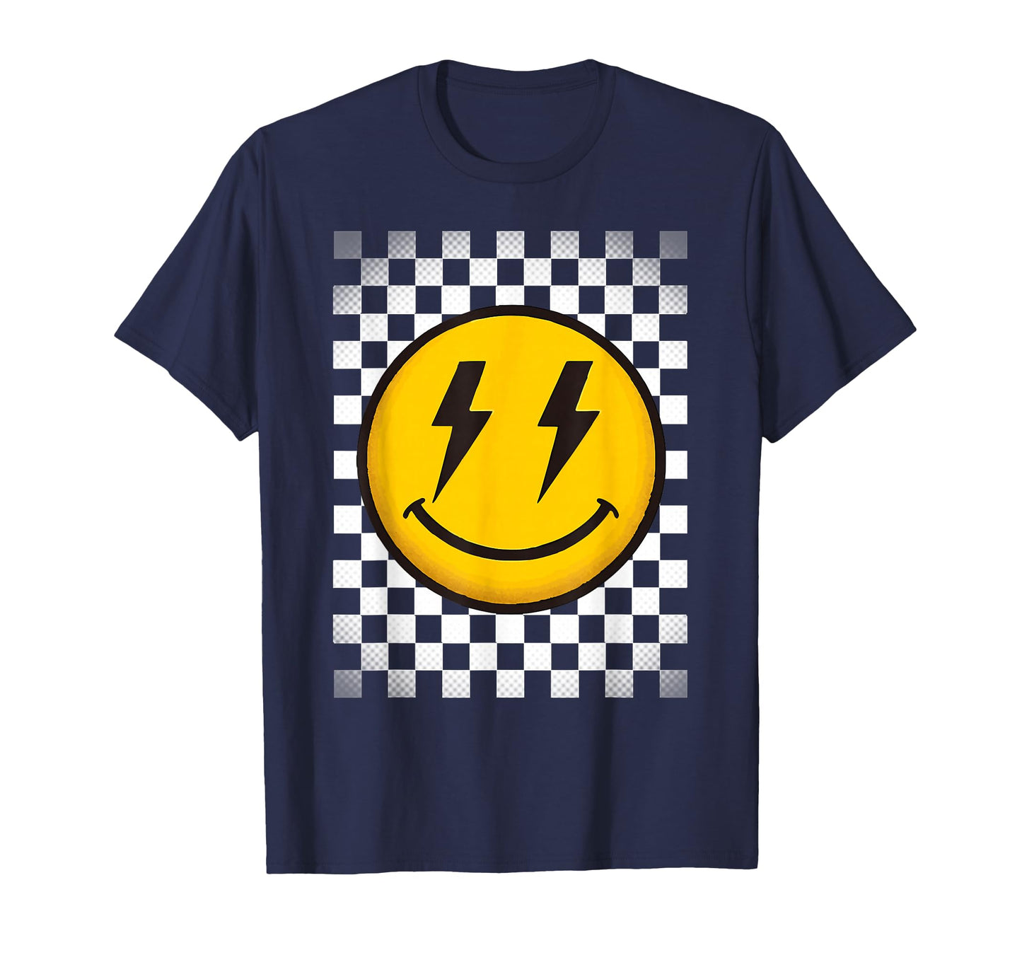 Splendifulous Happy Face Retro Checkerboard Kids Unisex T-Shirt