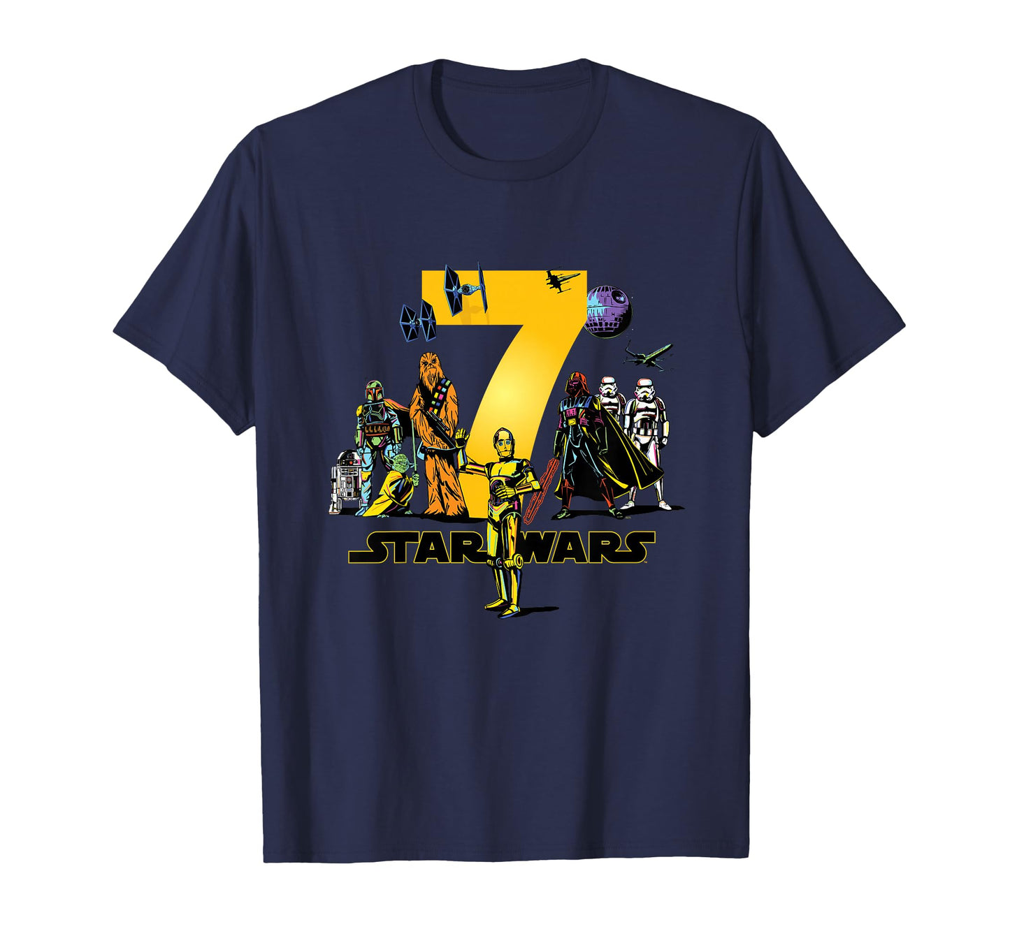 Star Wars Classic Characters Seventh Birthday 7 Years Old T-Shirt