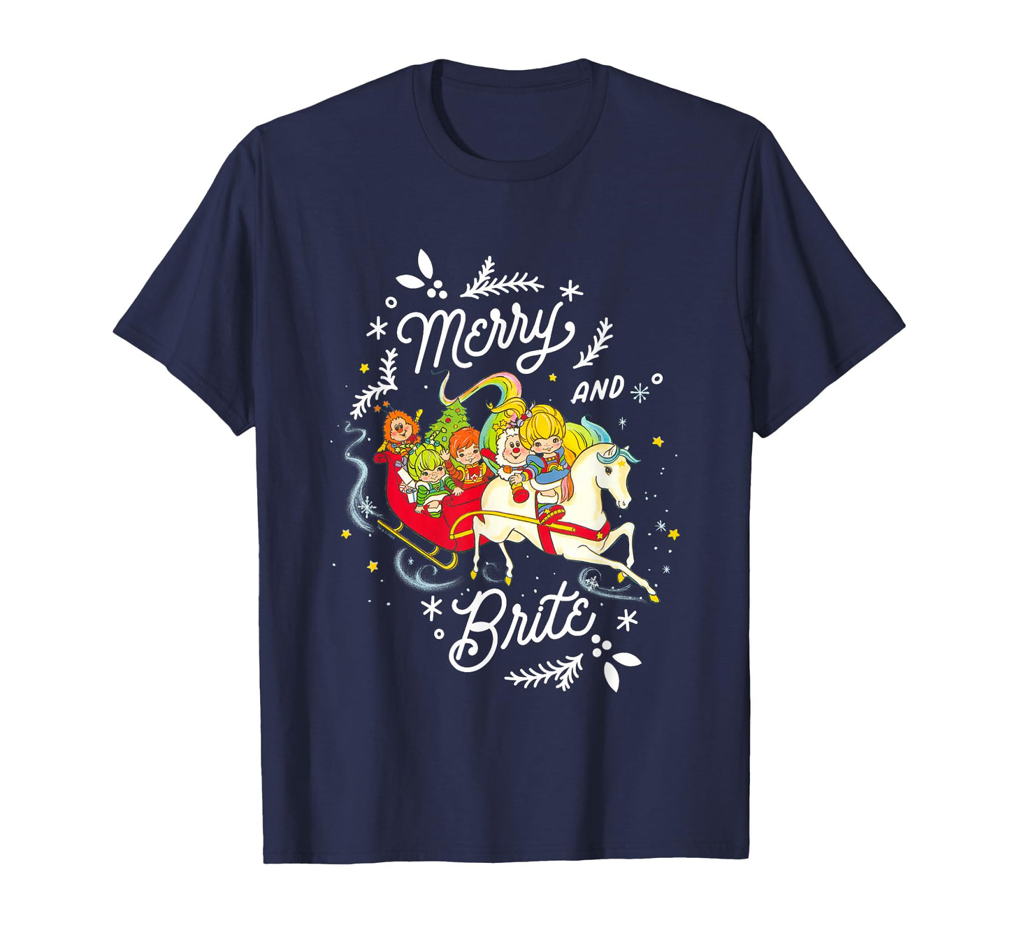 Rainbow Brite Christmas Merry & Brite Sleigh Ride T-Shirt
