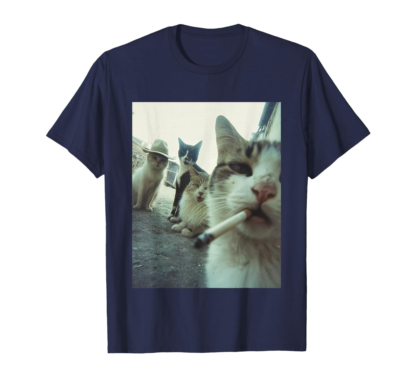 Smoking Cat Meme Funny Gifts for Men Women T-Shirt