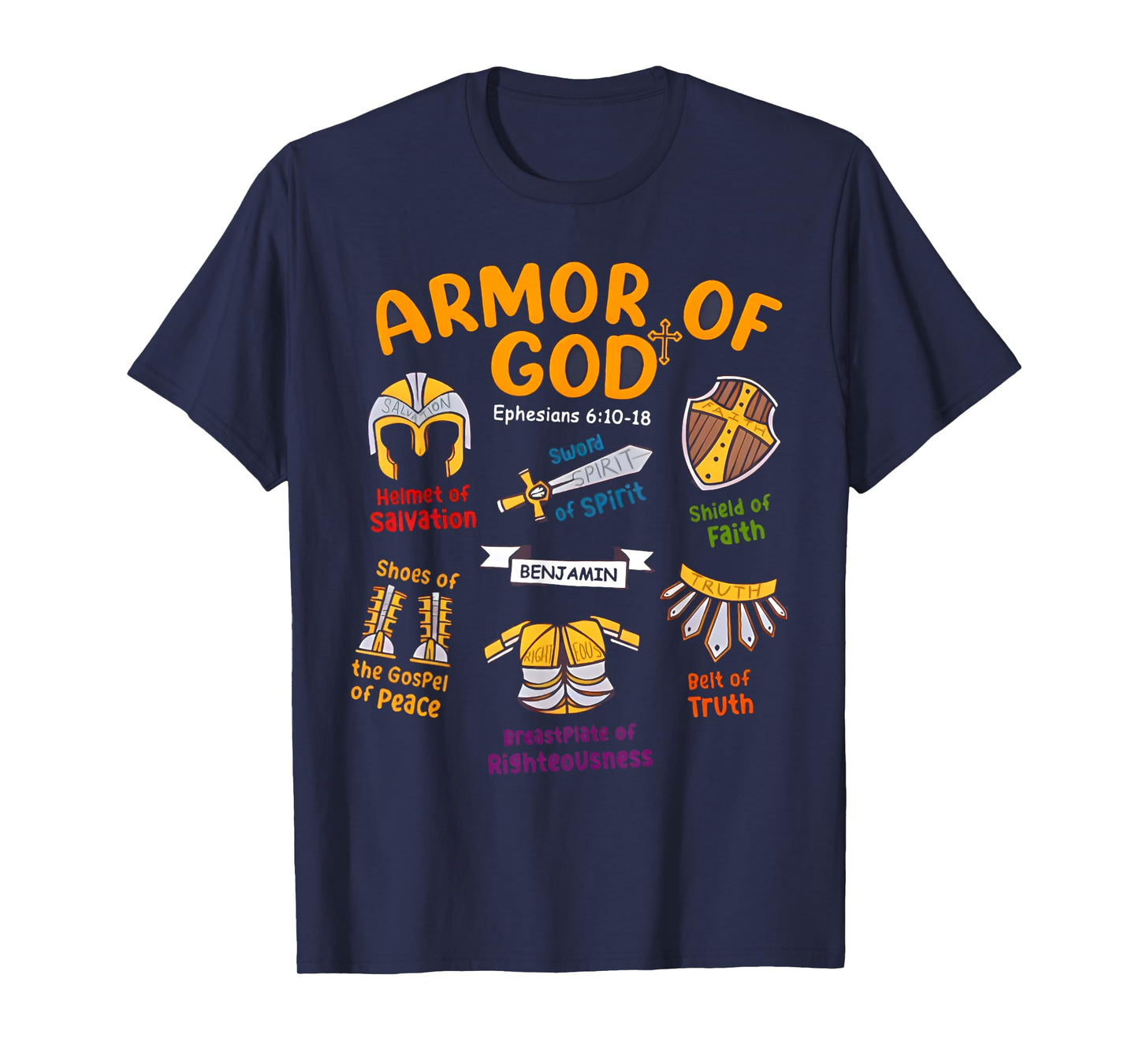 Armor of God Kids Christian Toddler Jesus Shield Ephesians T-Shirt