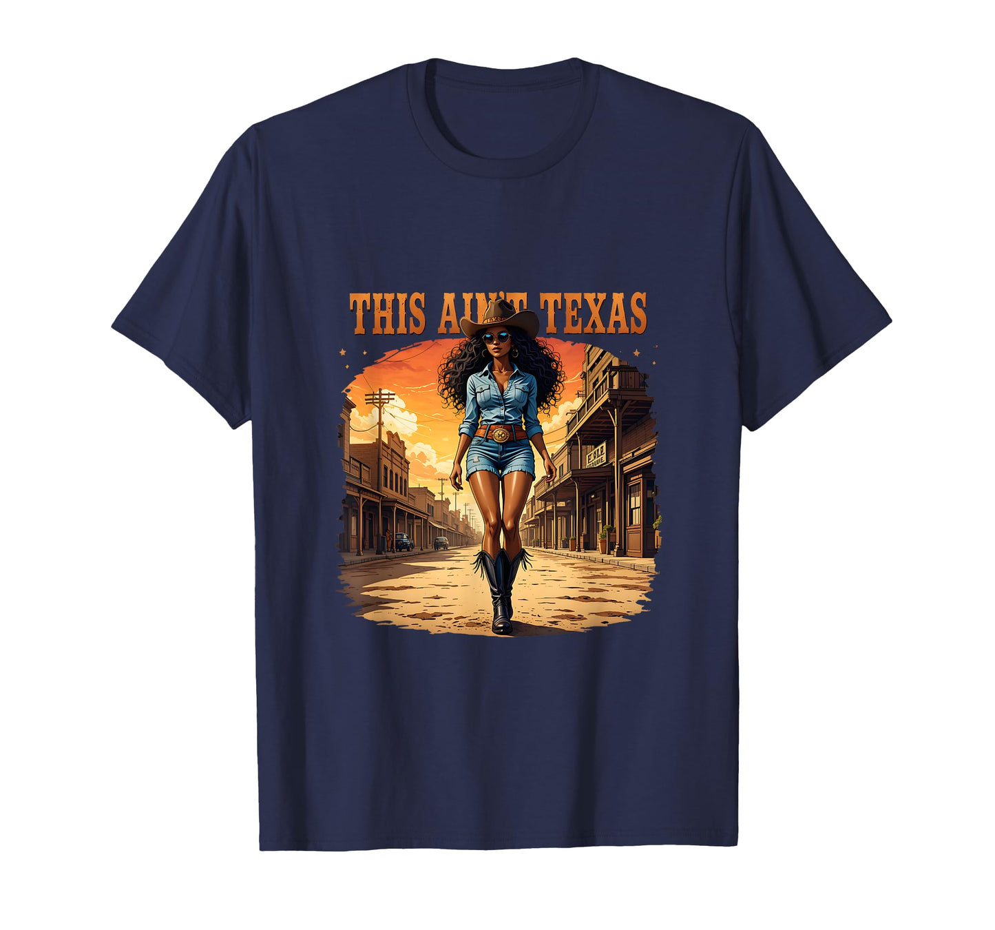 Melanin This Ain’t Texas African American Cowgirl Western T-Shirt