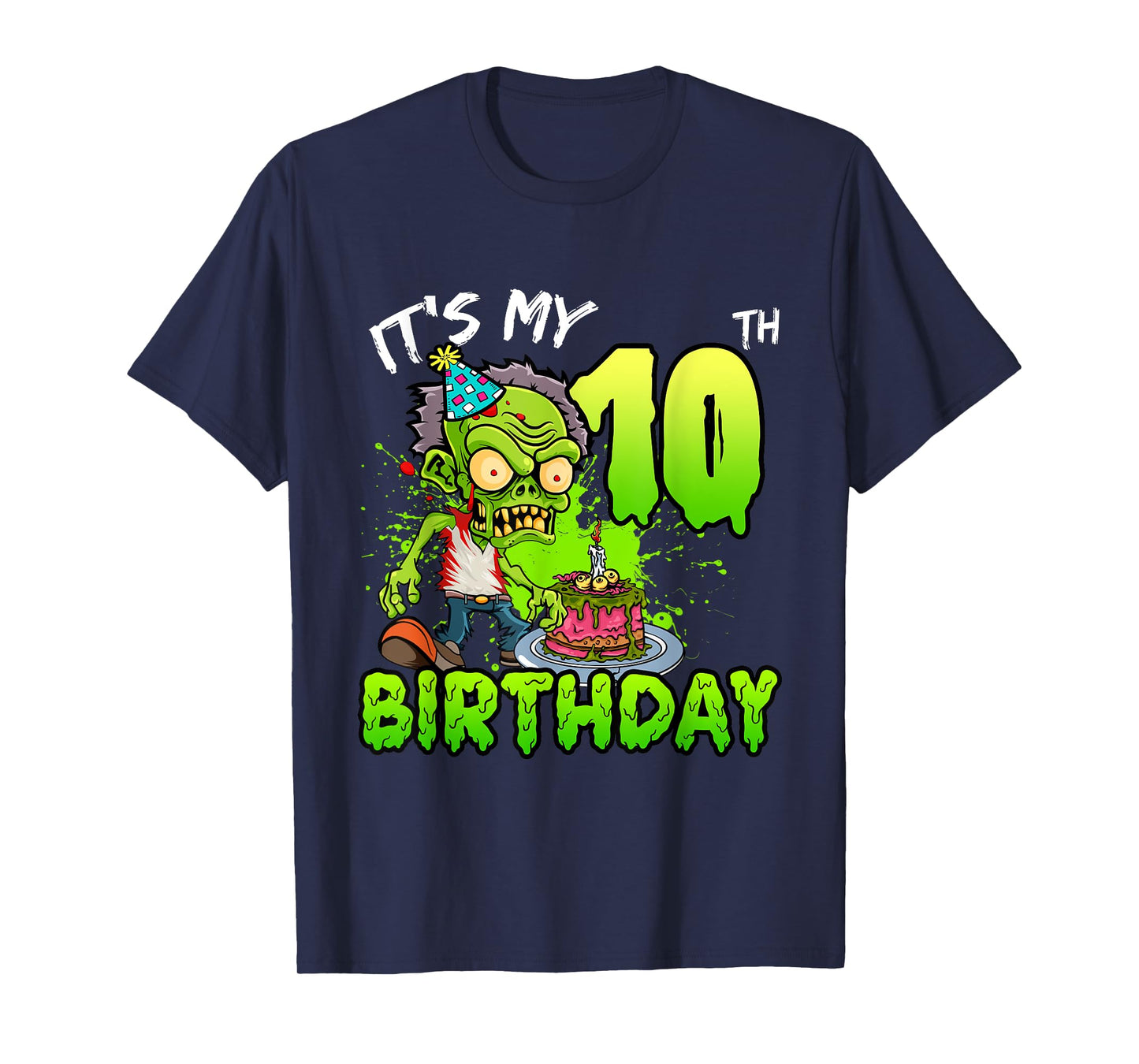 It's My 10th Birthday Zombie Lover 10 Year Old Boys Girls T-Shirt