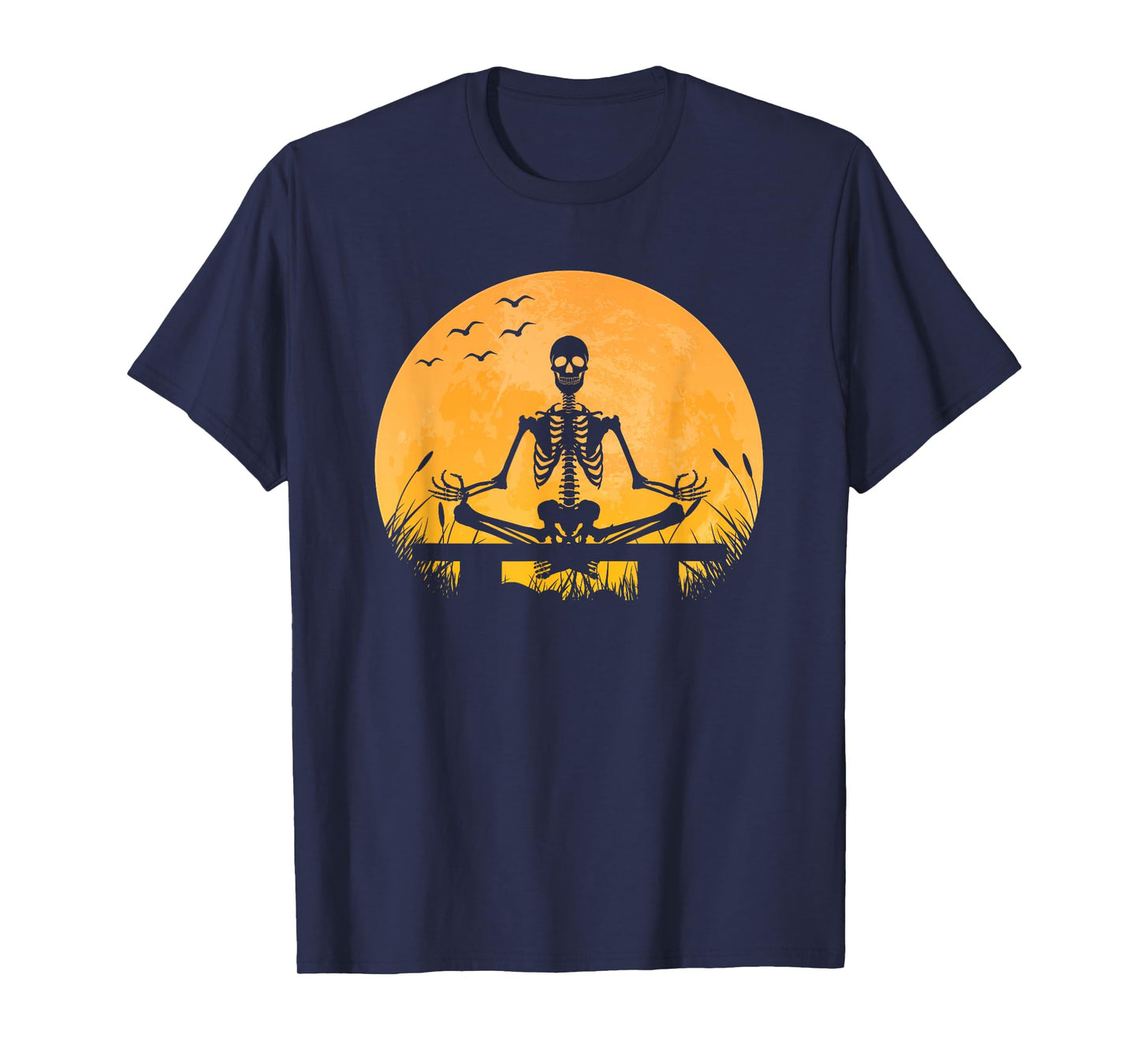 Yoga Meditation | Skeleton meditates | Moon | Yoga Pose T-Shirt