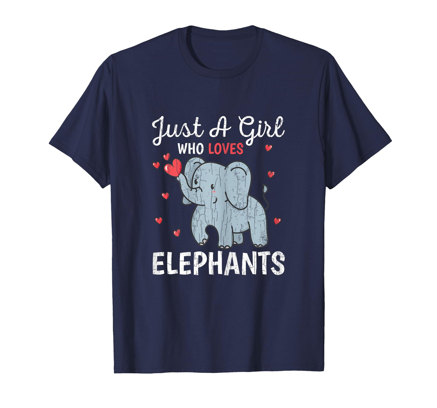 Just A Girl Who Loves Elephants Funny Cute Women Graphic T-Shirt