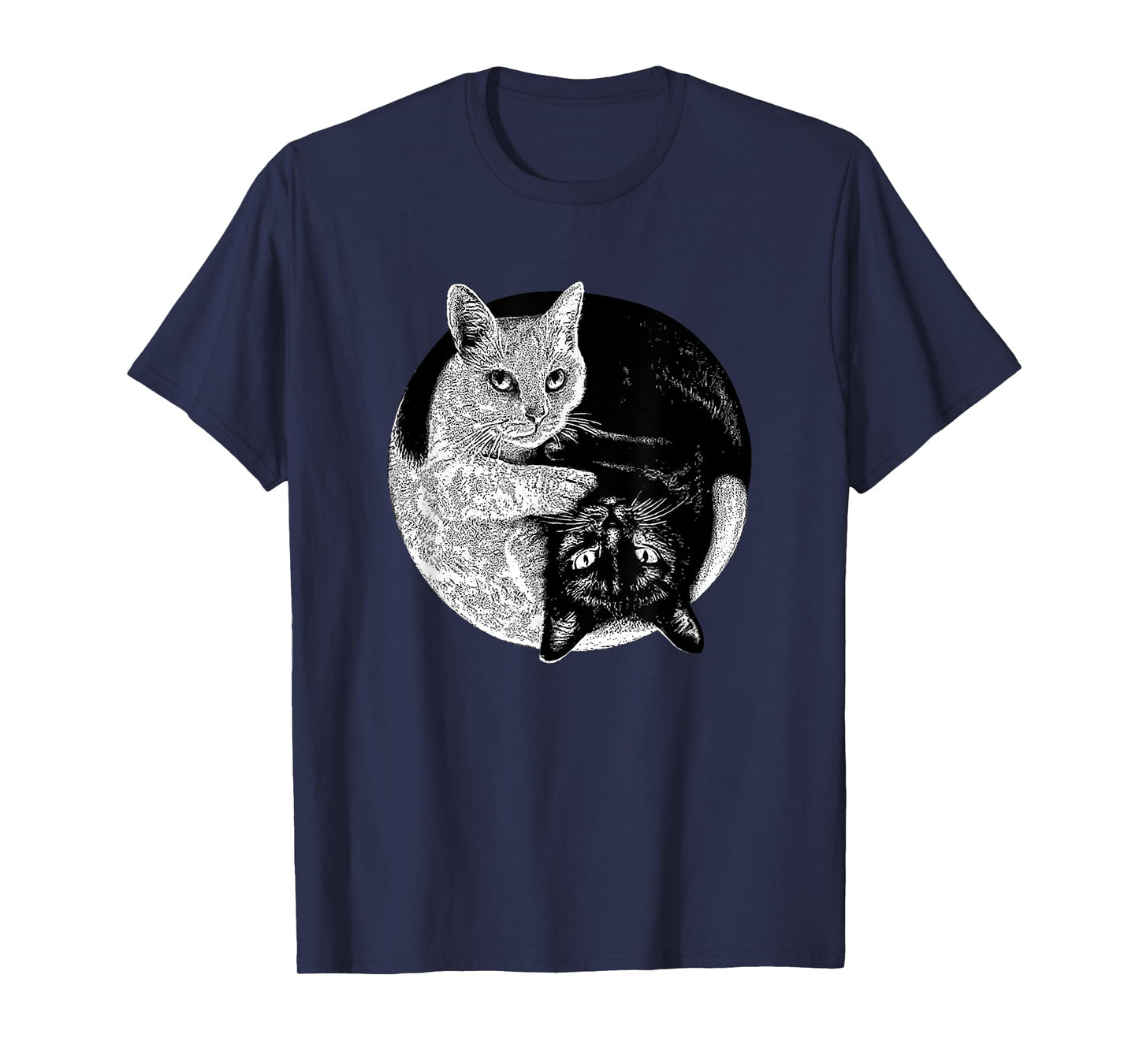 Yin and Yang Black and White Cats Pet Lover T-Shirt