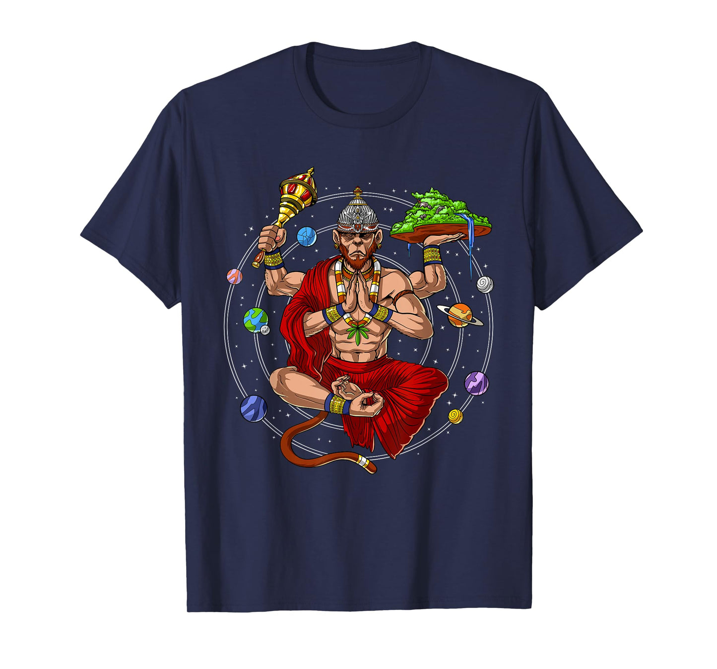 Hanuman Hindu God Monkey Yoga Meditation Hinduism Mythology T-Shirt
