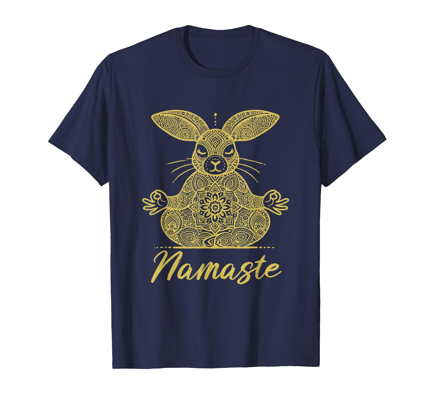 Namaste Rabbit with Mandala Funny Yoga Meditation Rabbit T-Shirt
