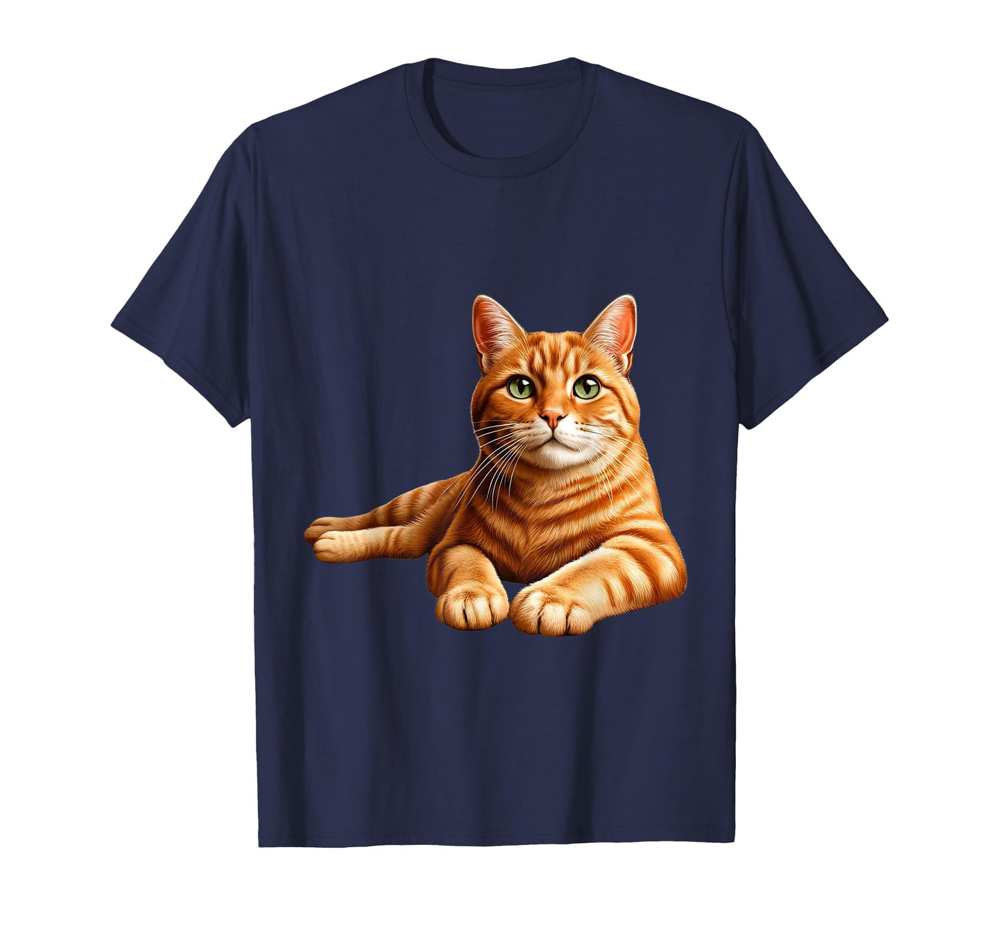Realistic Orange Tabby Cat Cute Pet Portrait T-Shirt for Men Women Kids