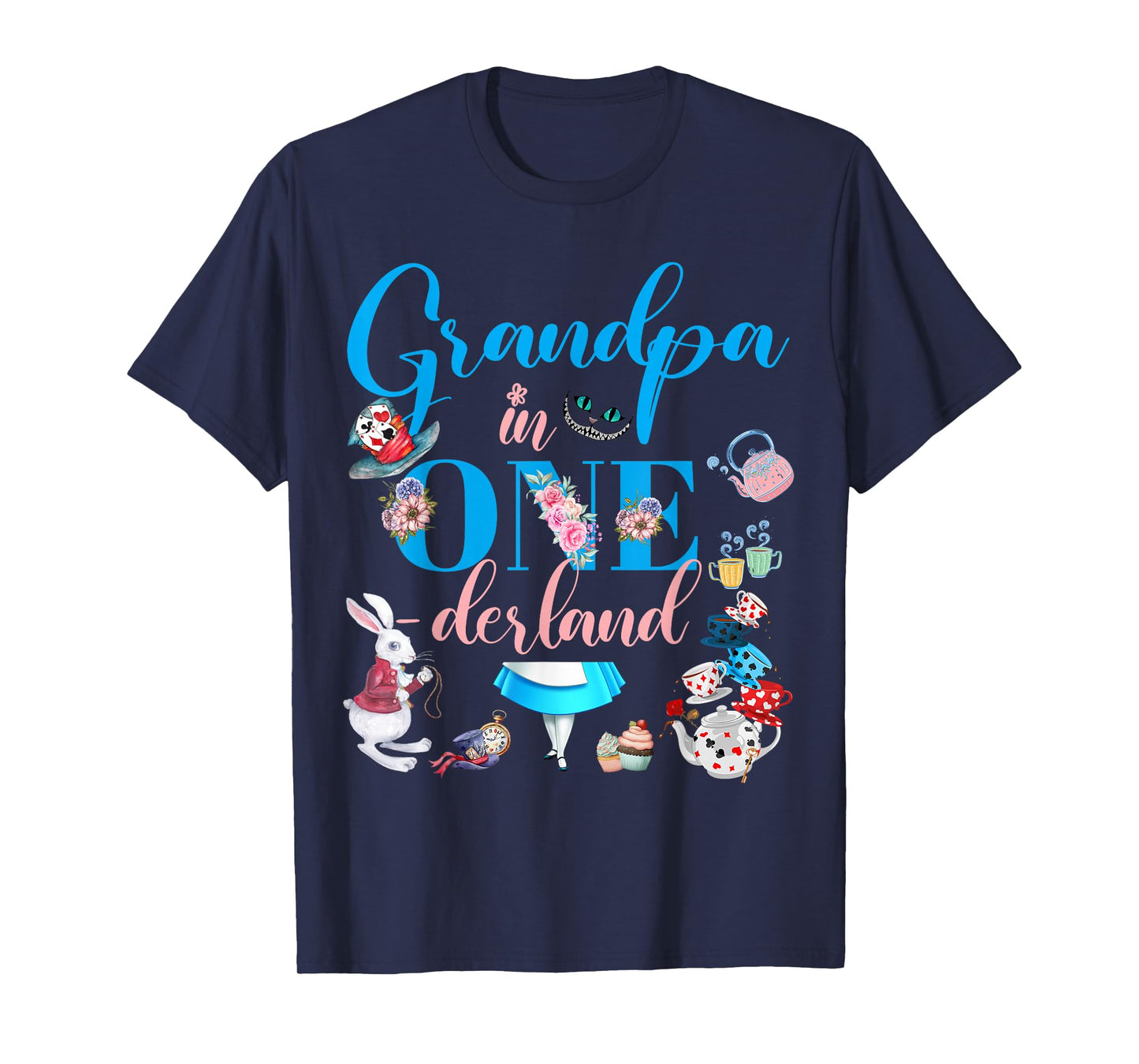 Alice in ONEderland Family Grandpa Of The Birthday Girl T-Shirt