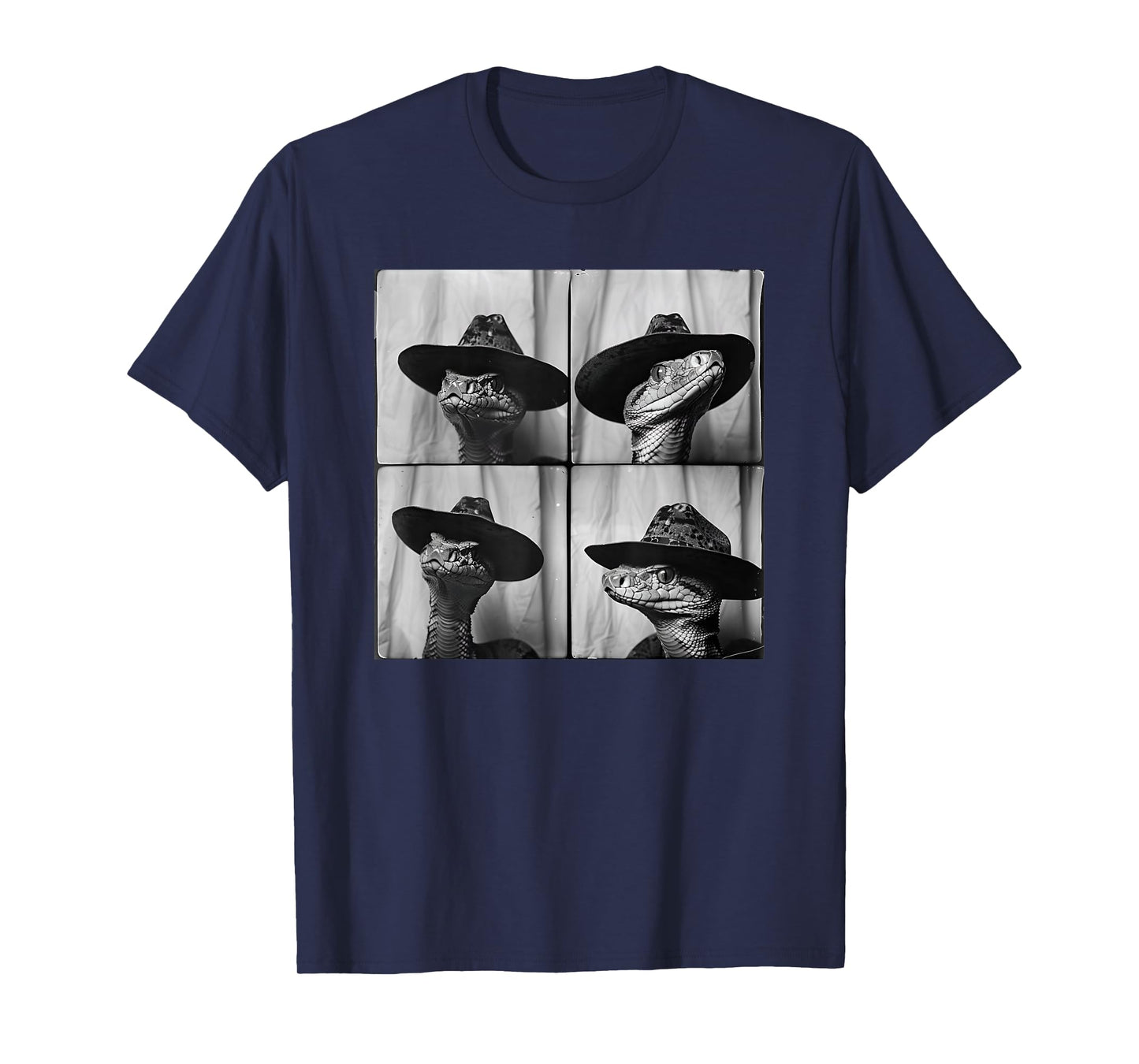 Snake In Cowboy Hat Funny Animal Photobooth Snake Owner T-Shirt