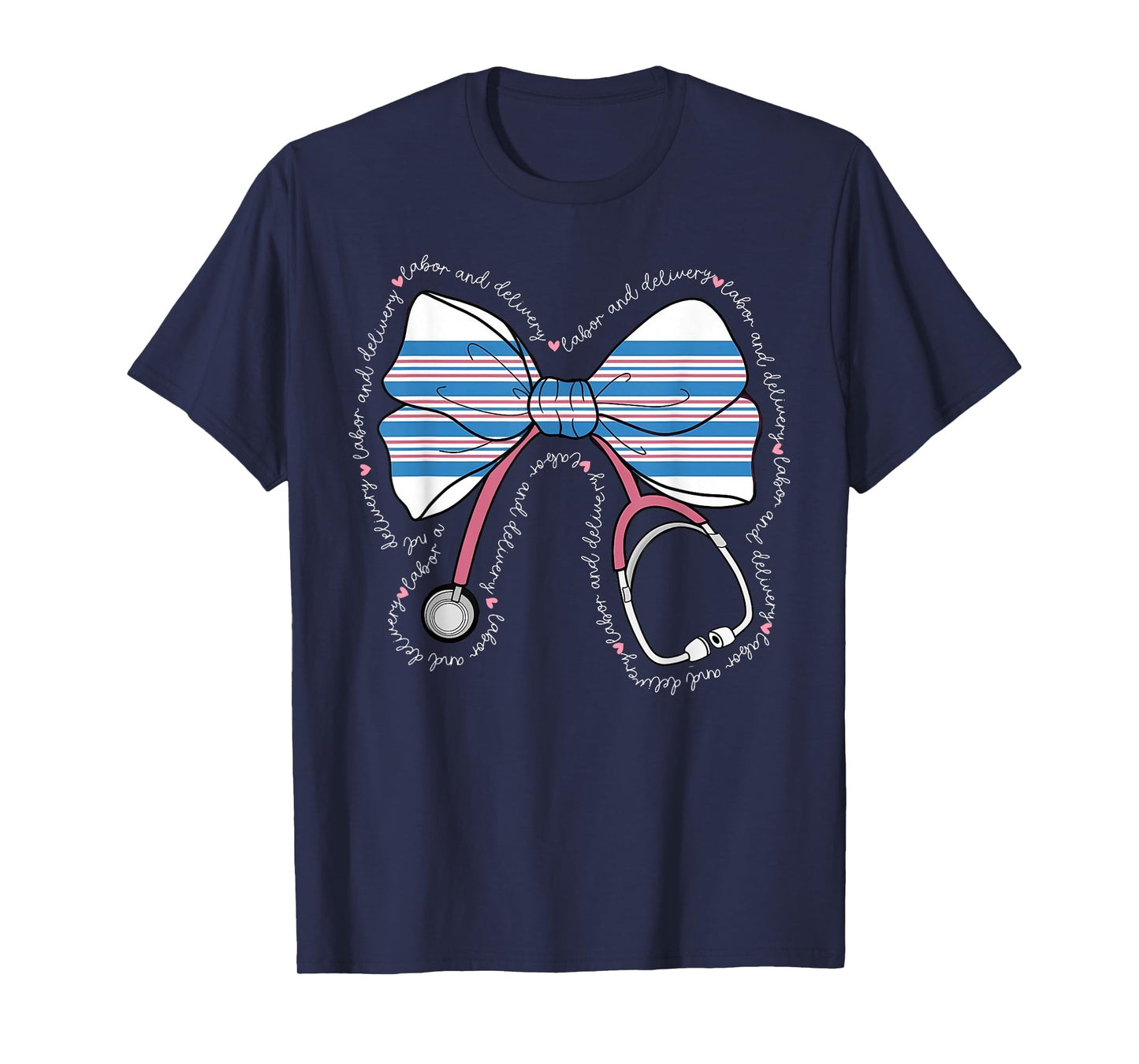 Stethoscope Coquette Bow Baby Blanket Labor and Delivery RN T-Shirt