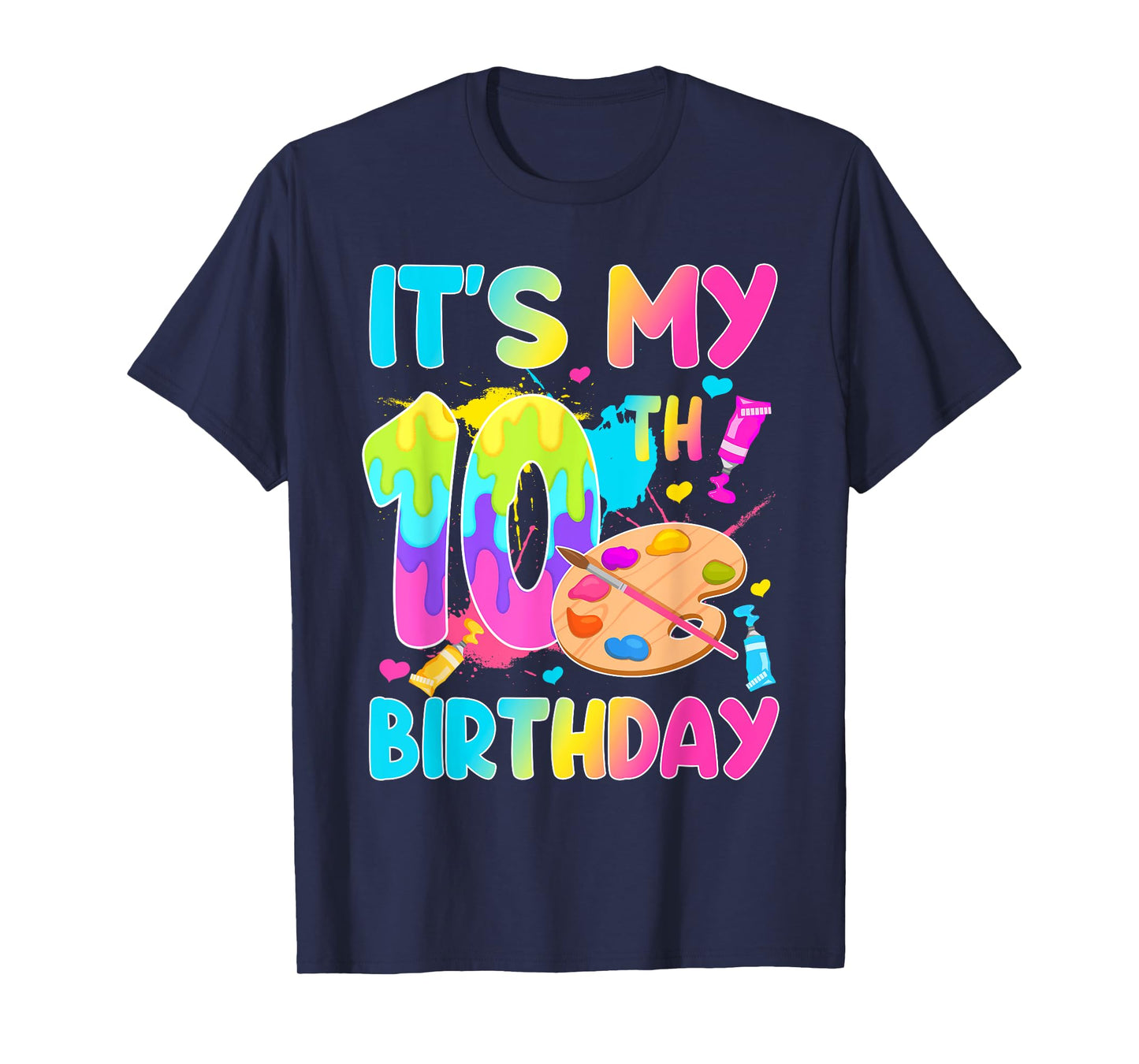 It's My 10th Birthday Painting Art Theme 10 Year Old Artist T-Shirt