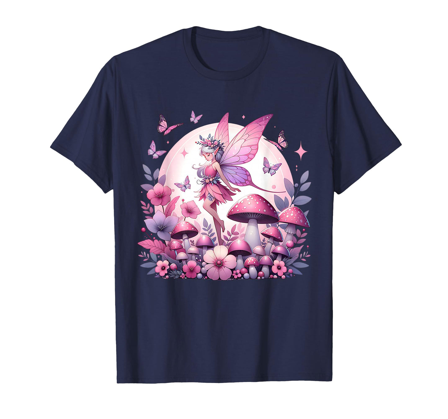 Enchanted Forest Fantasy Fairy Mystical Butterfly & Floral T-Shirt