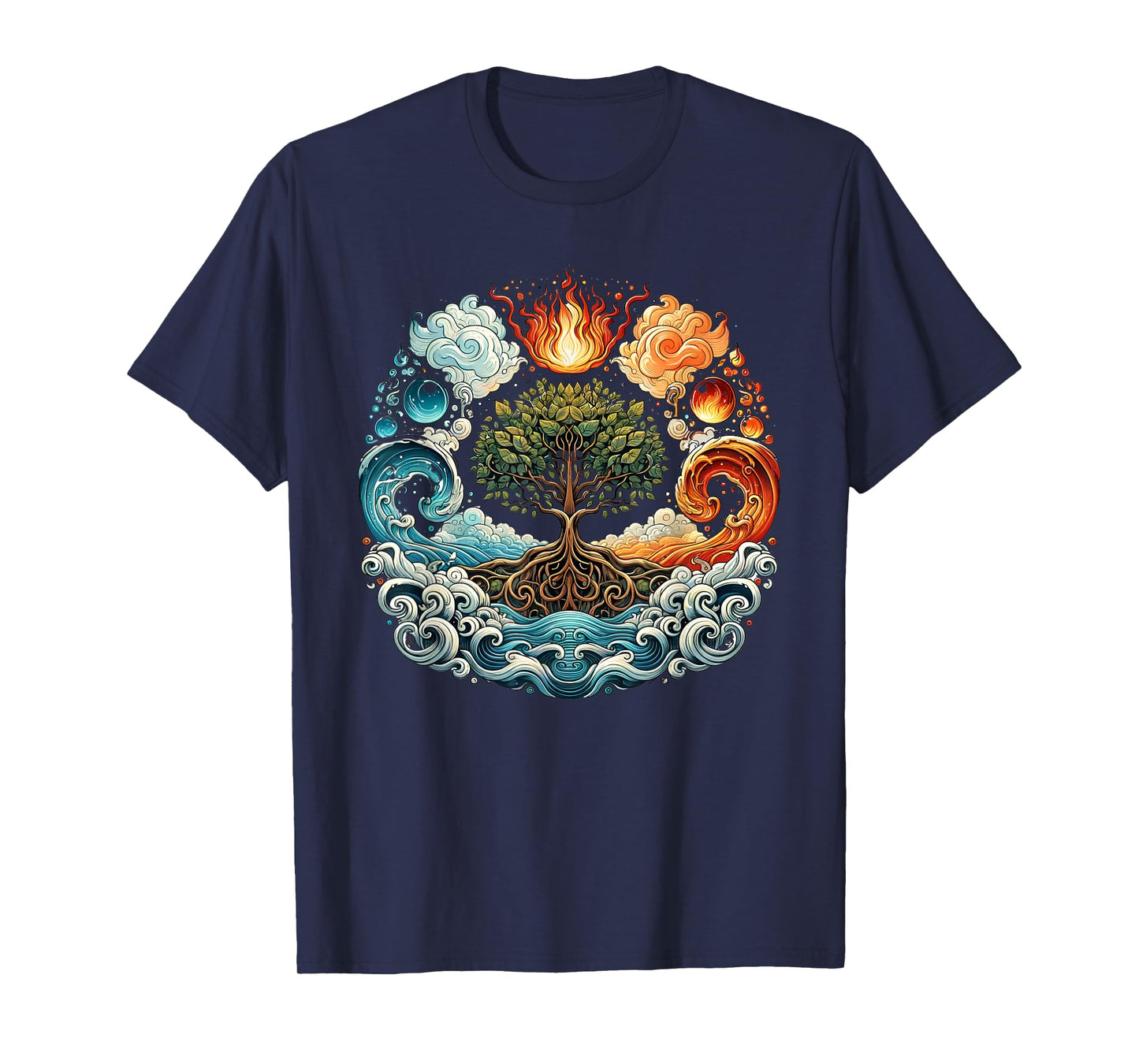 Tree of Life Spiritual Earth, Water, Fire & Air T-Shirt