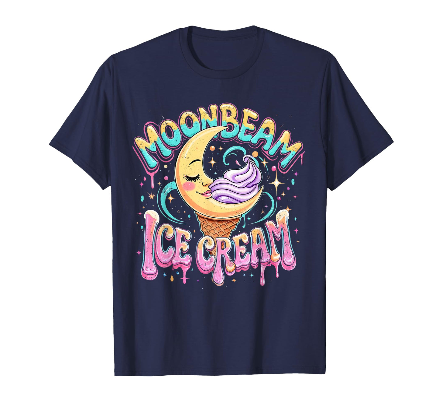Moonbeam Ice Cream Cute Celestial Dessert Art T-Shirt