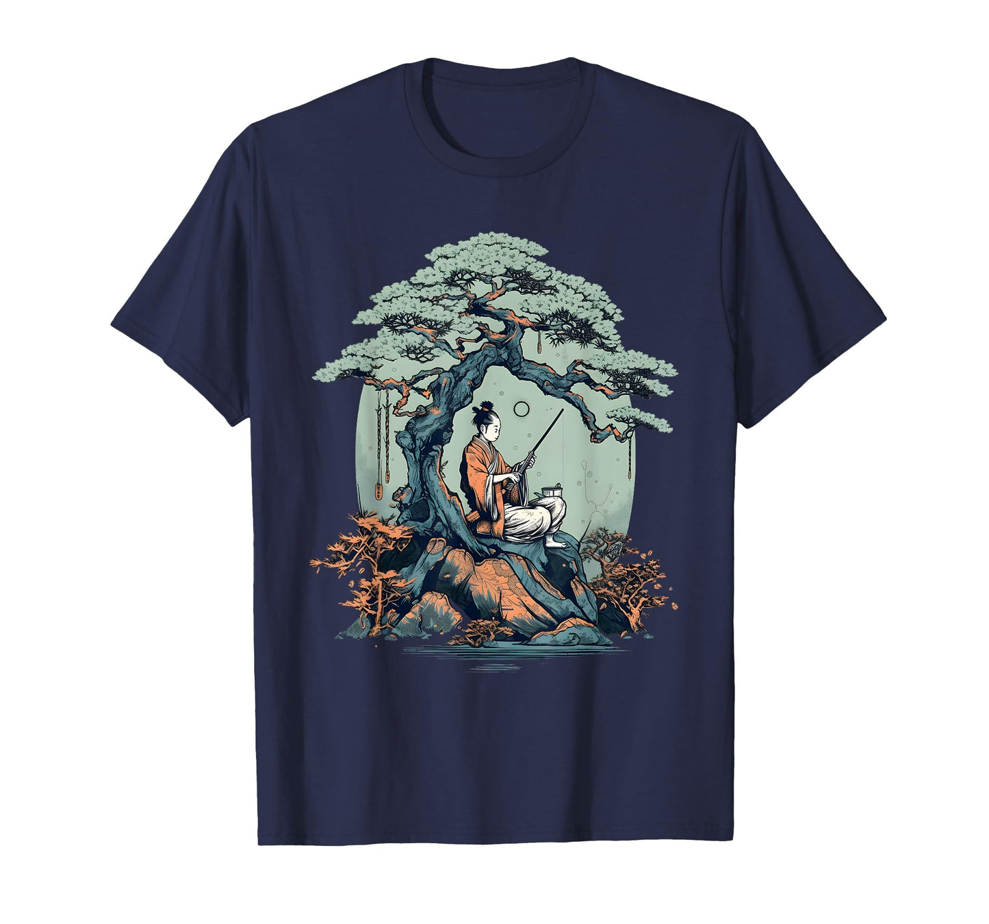Relaxing Samurai Bonsai Tree T-Shirt