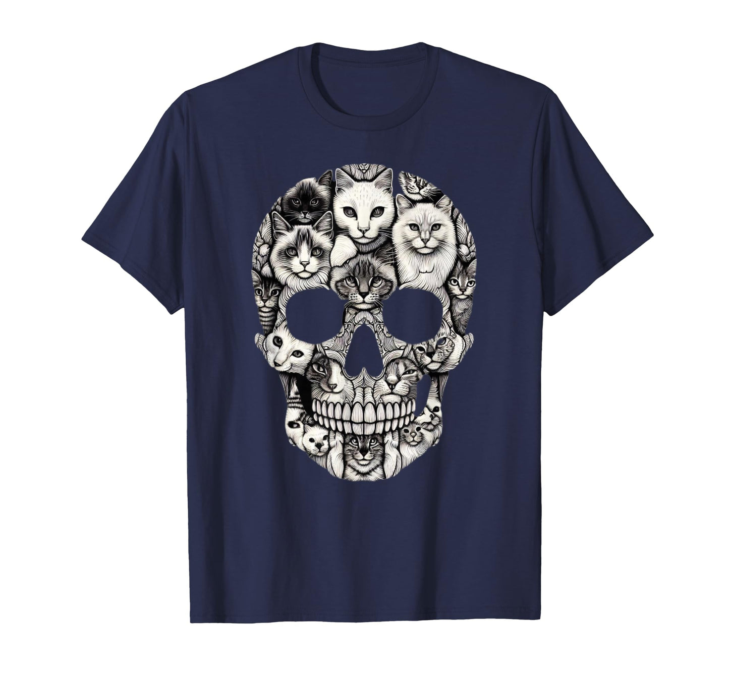 Cat Skull Skeleton Halloween Costume Skull Cat T-Shirt