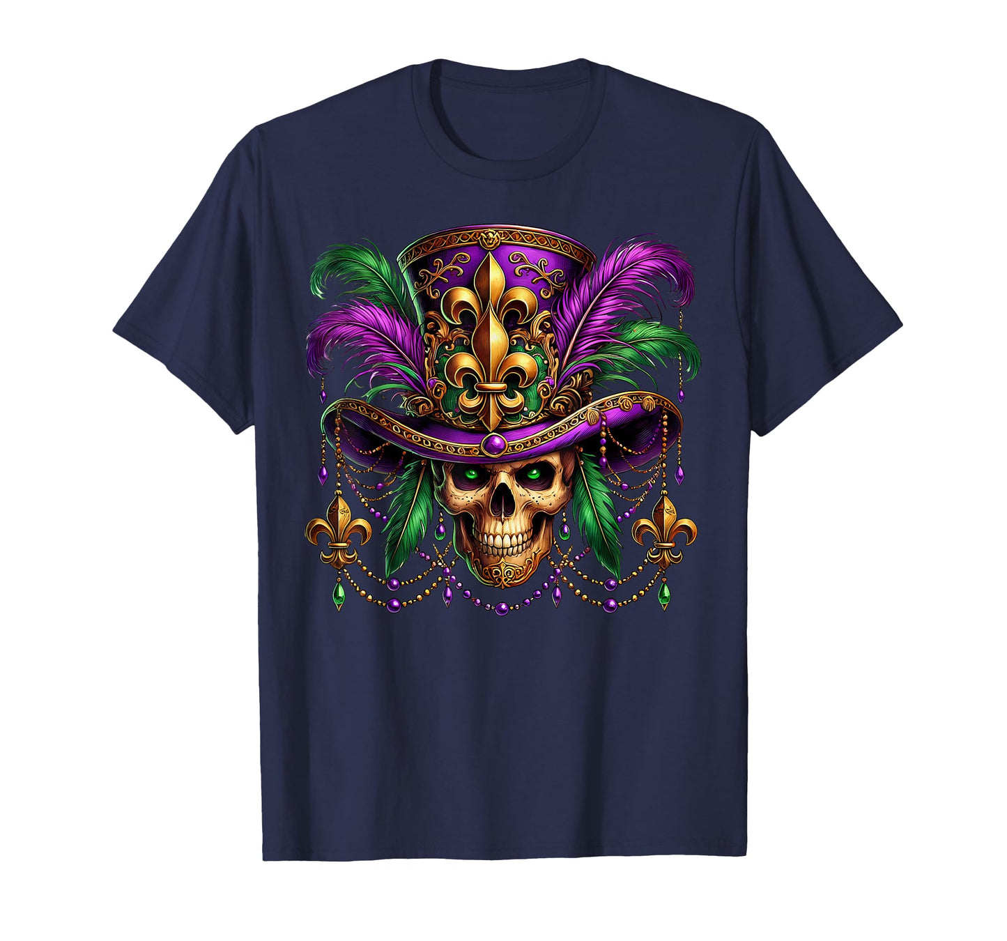 Mardi Gras Costume Sugar Skull Carnival Halloween Witch Men T-Shirt