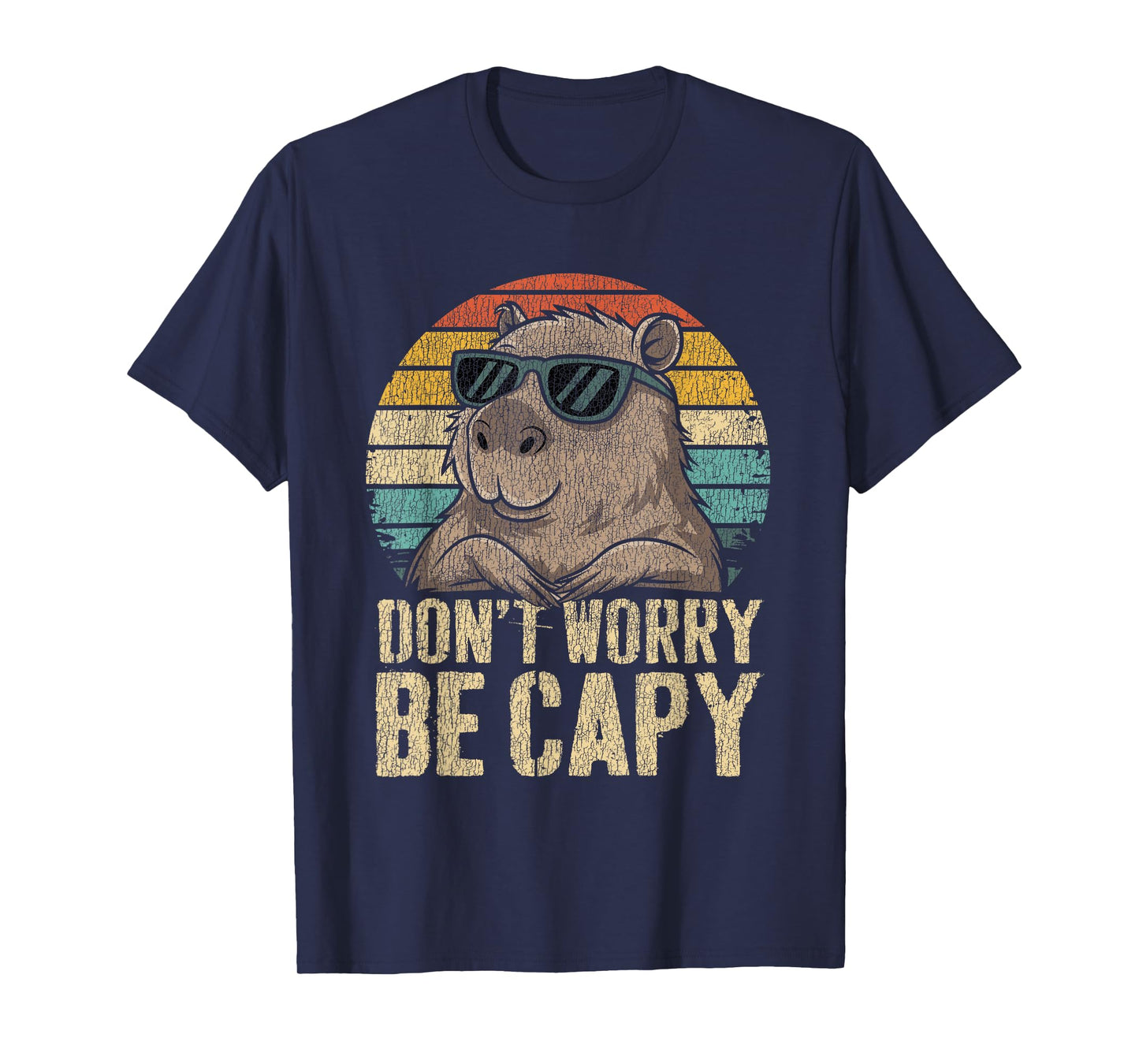 Dont Worry Be Capy Capybara Retro Men Women Boys Kids Youth T-Shirt