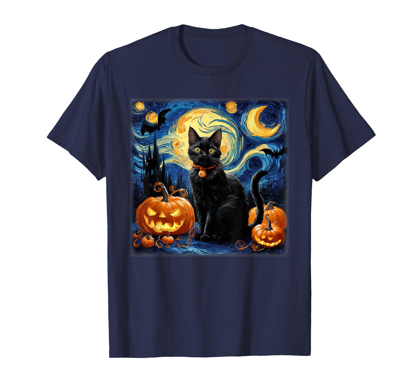 Fun Halloween Cat Lovers Van Gough Halloween Costume T-Shirt