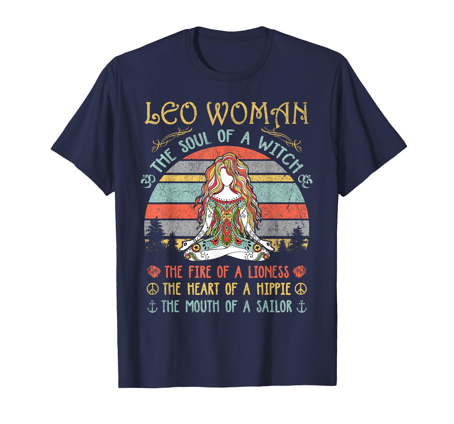 Leo Woman The Soul Of A Witch Vintage Birthday T-Shirt