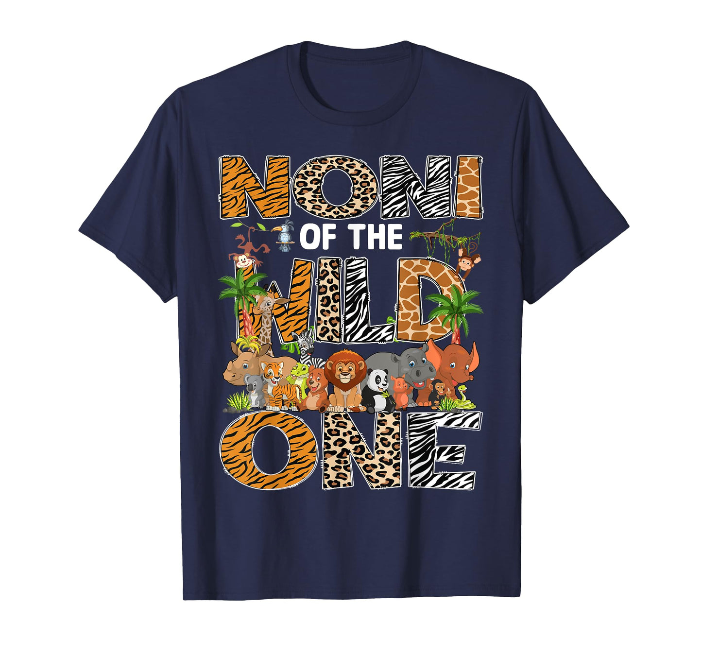 Noni Of The Wild One Safari Zoo Animal 1St Birthday T-Shirt