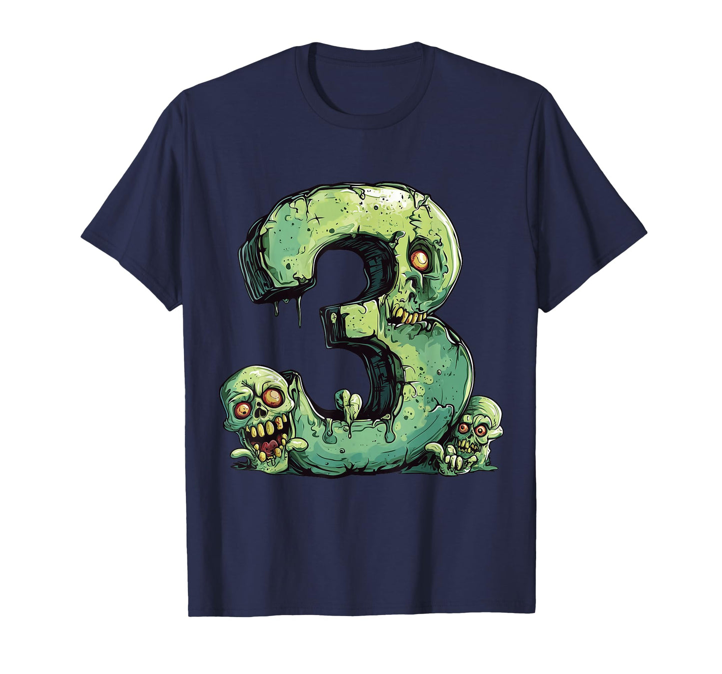 Toddler 3rd Birthday Zombie Halloween Themed 3 Year Old Kids T-Shirt