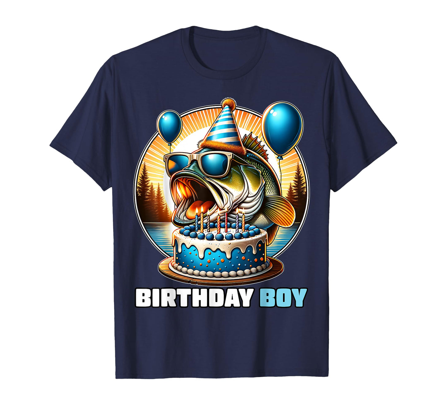 Funny Birthday Boy Fishing Birthday Shirt Bday Party Kids T-Shirt