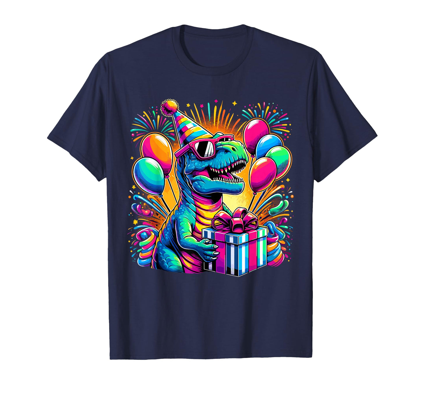 Dinosaur Birthday Party T-Rex Retro Dinosaur T-Shirt