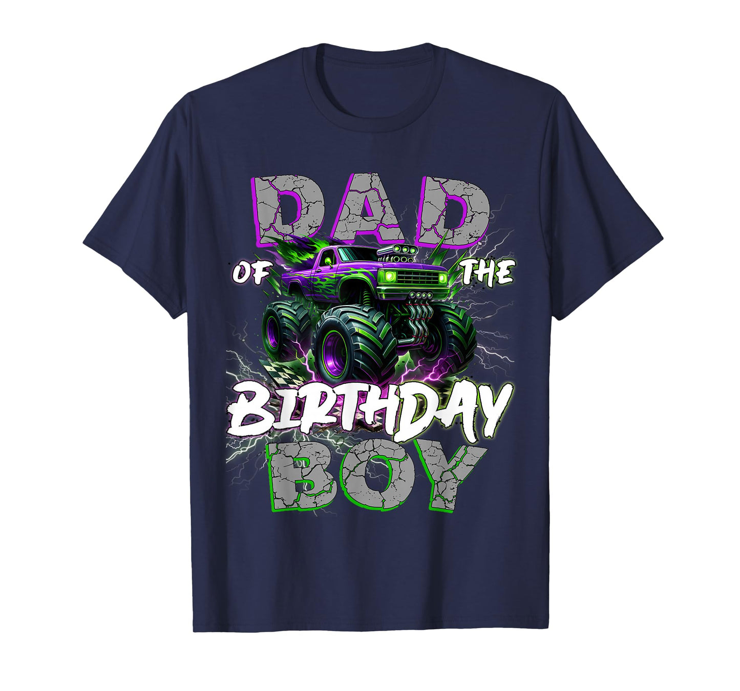 Dad Of The Birthday Monster Truck Family Matching Party T-Shirt