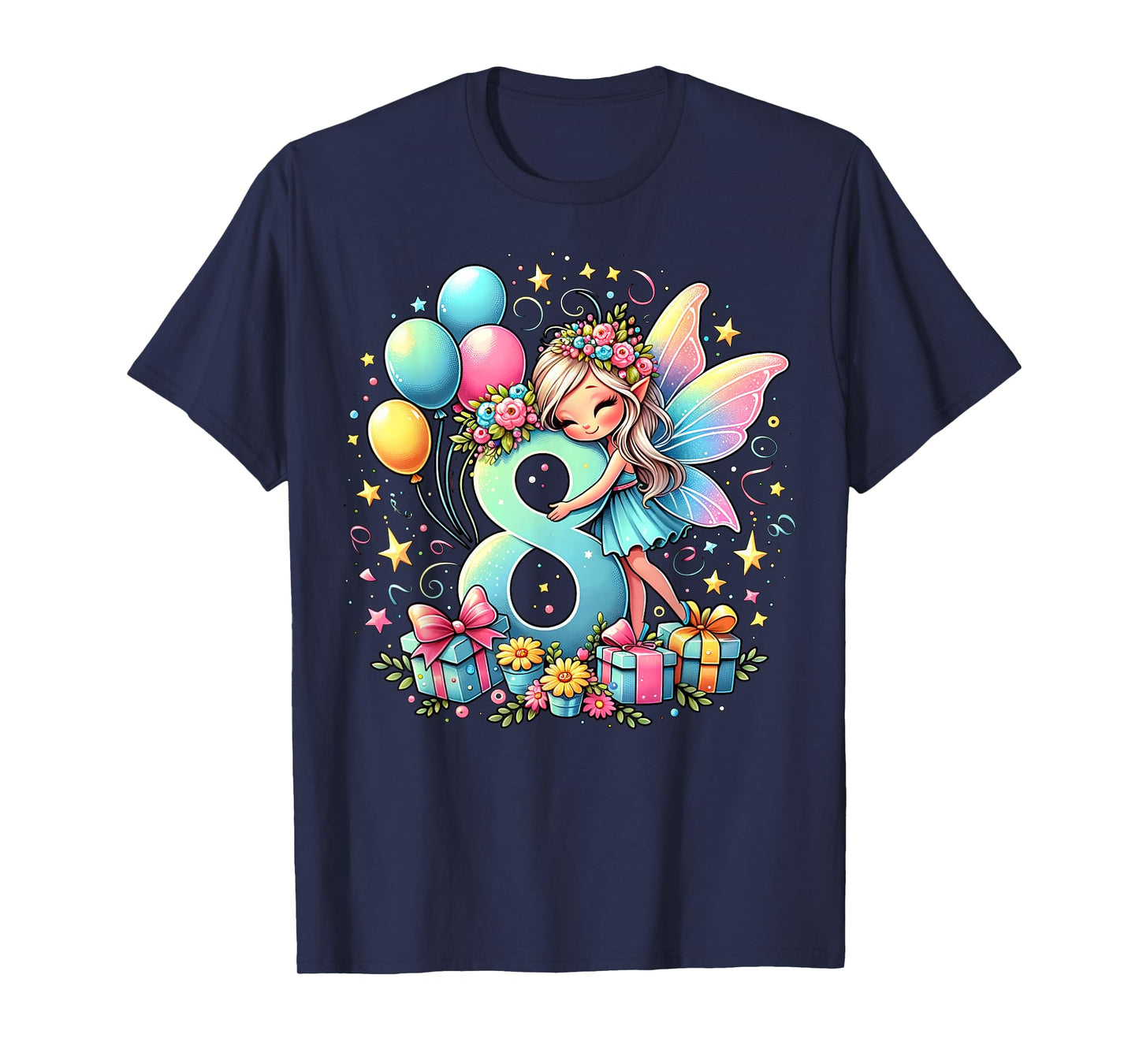 Kids Fairy Theme eighth Bday Party 8th Fairy Birthday T-Shirt