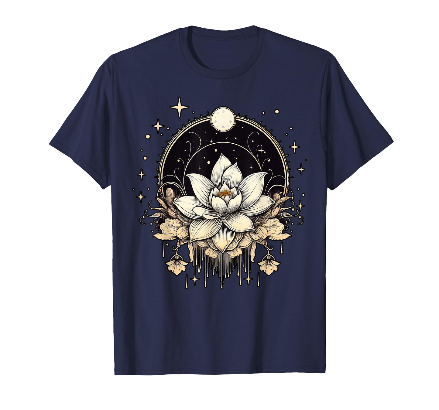 Vintage Lotus Flower on Lotus Flower T-Shirt