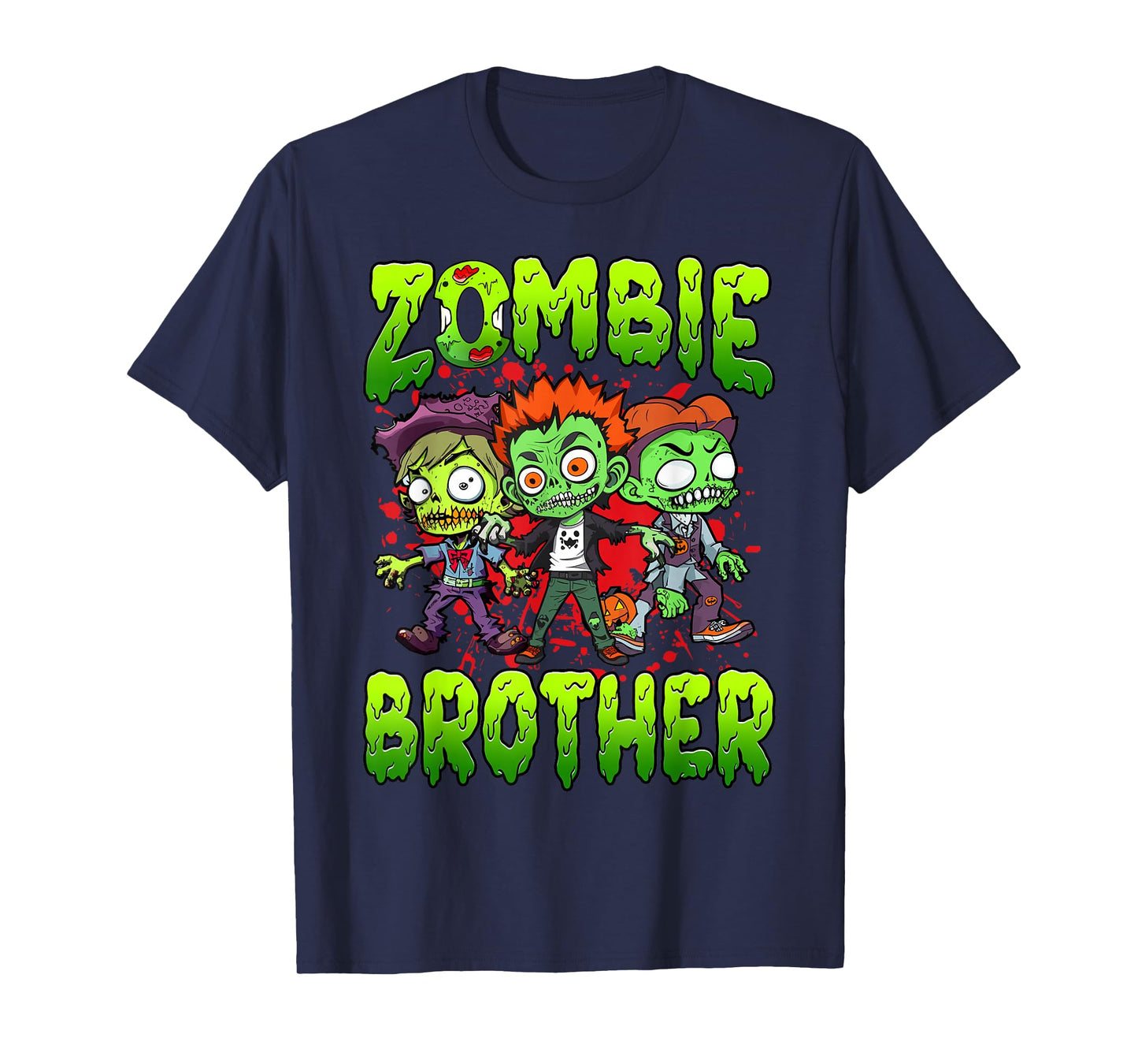 Zombie Brother Halloween Costume Family Matching T-Shirt