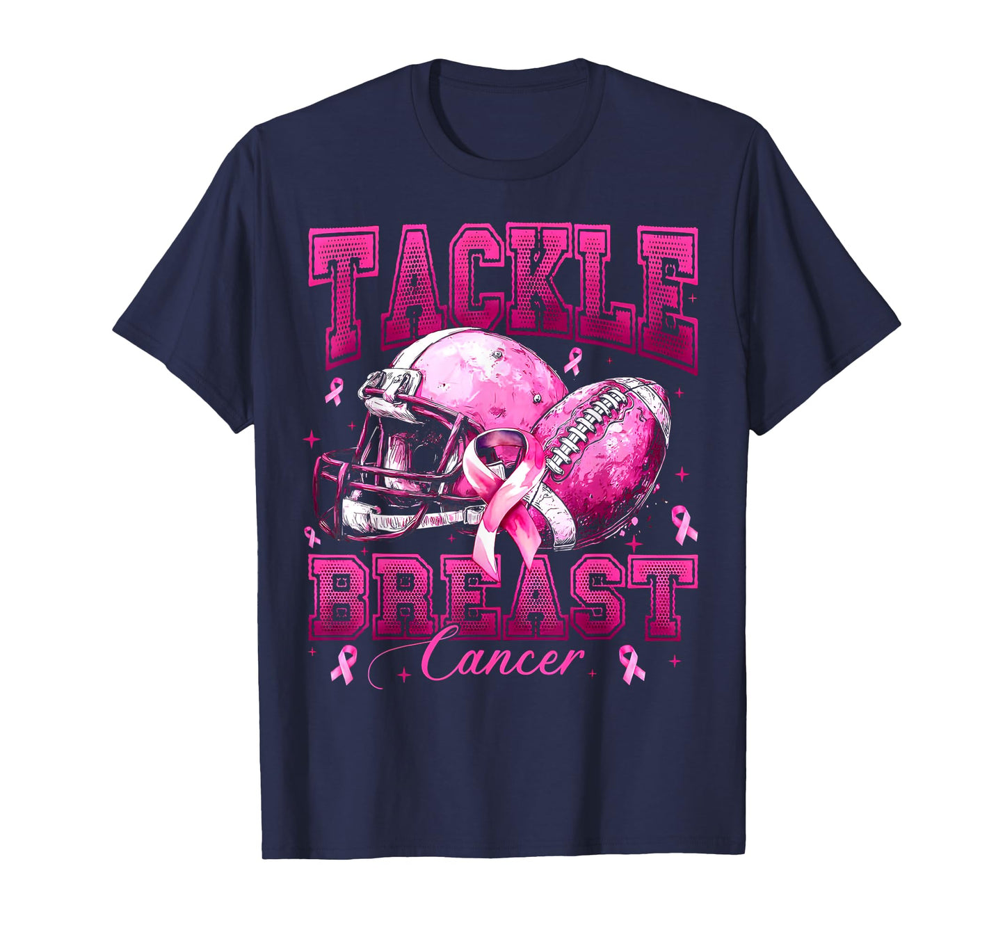 Tackle Breast Cancer Awareness American Football Girl Womens T-Shirt