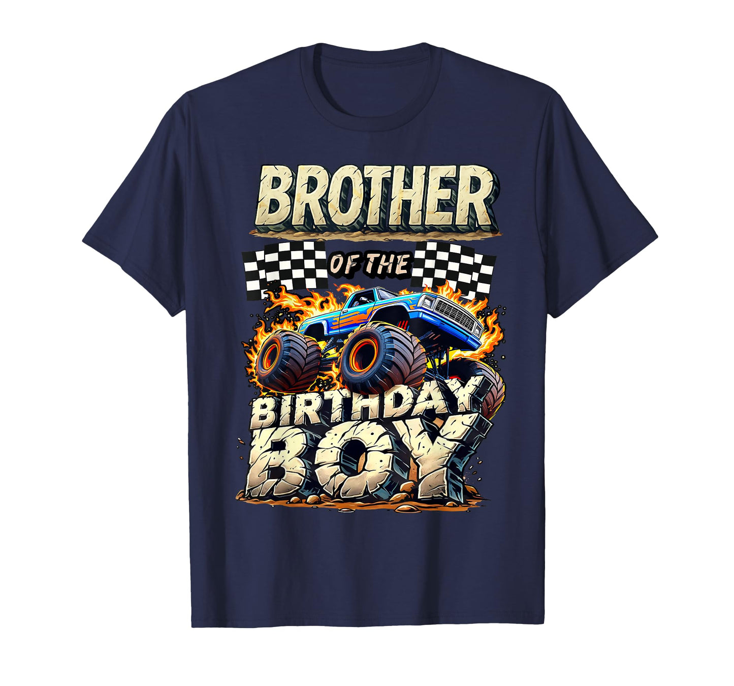 Brother Of The Birthday Boy Monster Truck Family Matching T-Shirt